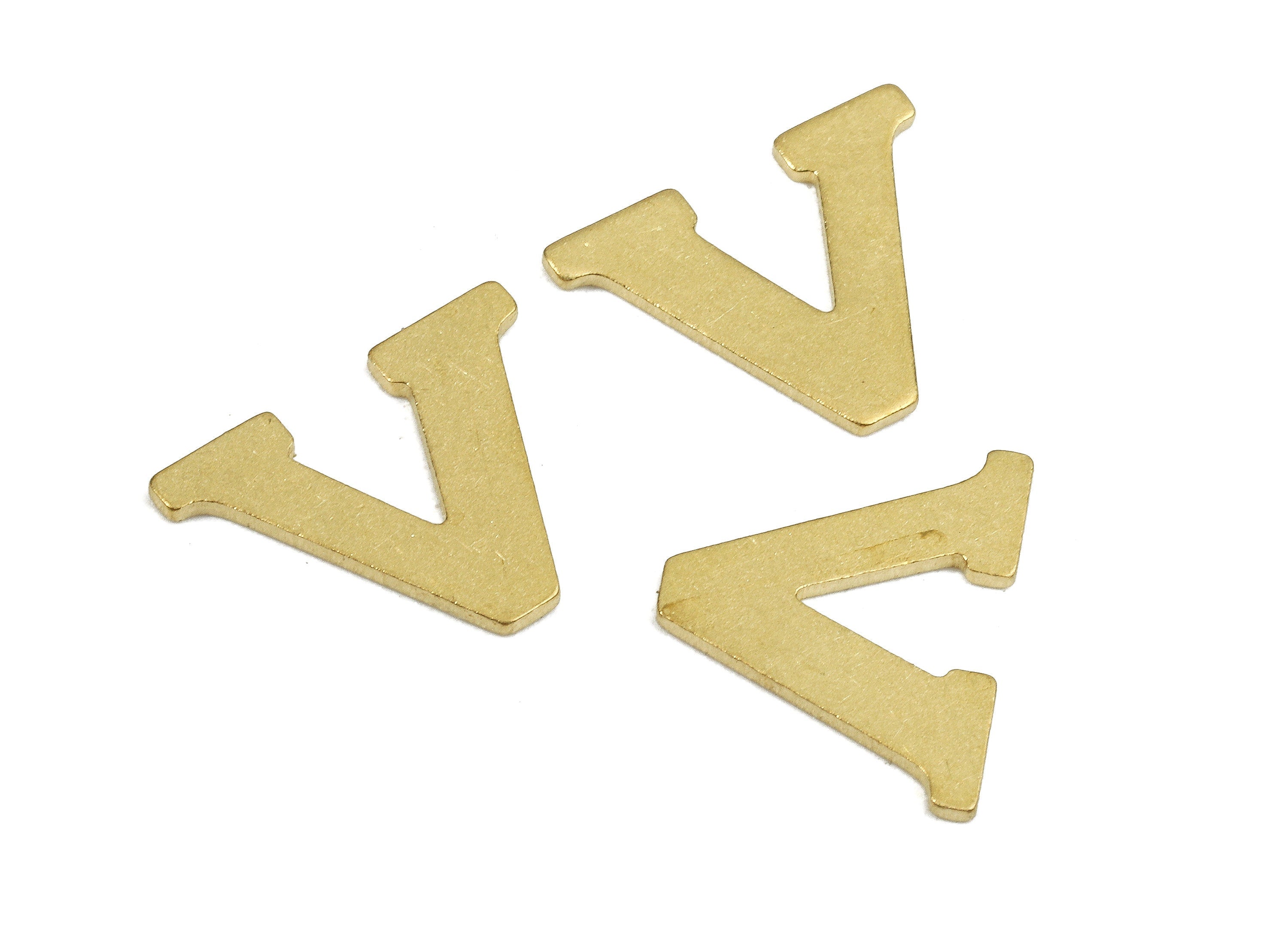 Brass V Blank - Raw Brass Letter V Blank - Brass Letter Wallart Decoration - Brass Alphabet V Blank - 11.67x9.5x0.74mm - PP2776 - DOMEDBAZAAR
