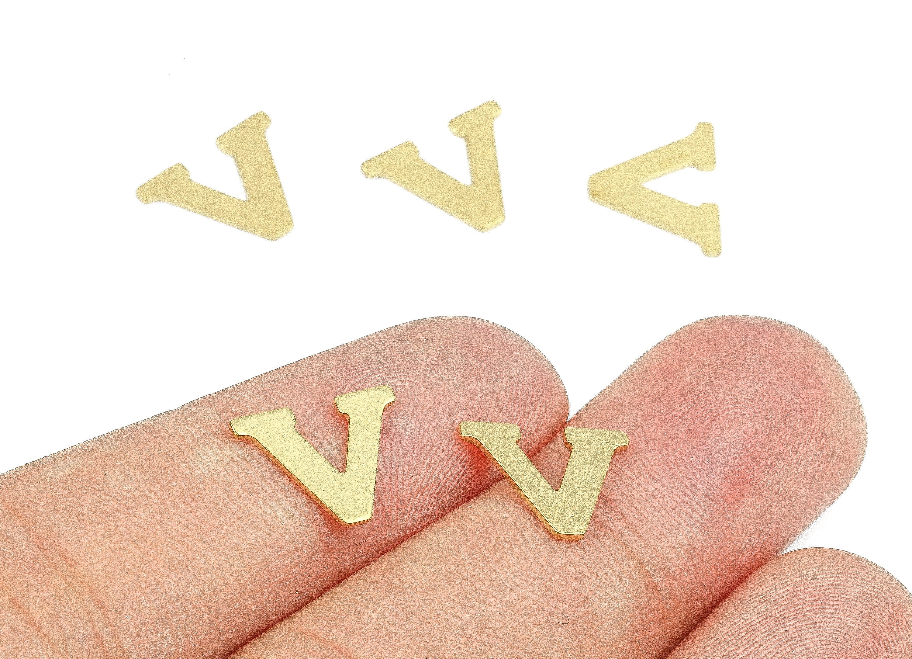 Brass V Blank - Raw Brass Letter V Blank - Brass Letter Wallart Decoration - Brass Alphabet V Blank - 11.67x9.5x0.74mm - PP2776 - DOMEDBAZAAR