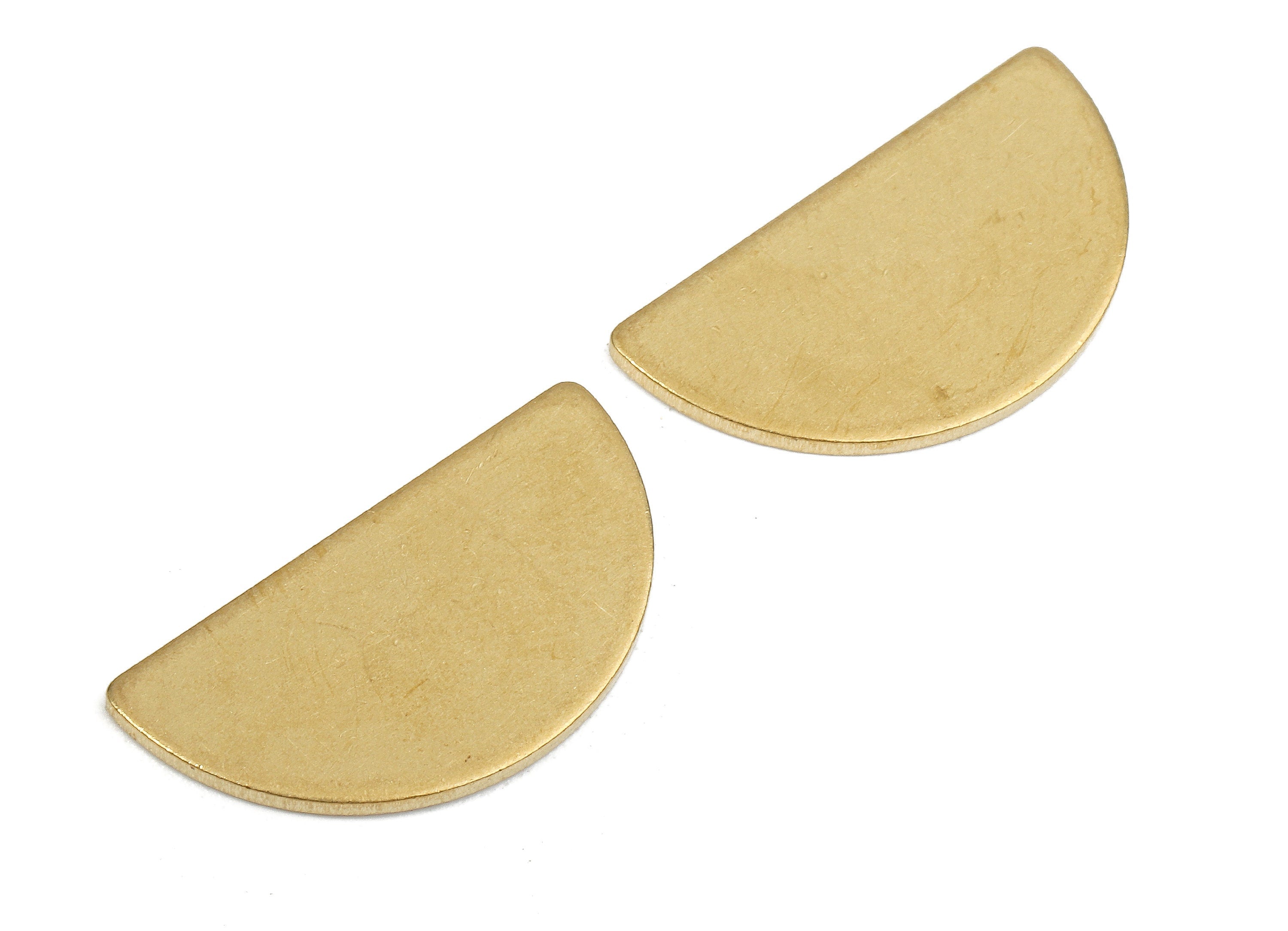 Brass Semicircle Blank - Raw Brass Semicircle Blank - Brass Semicircle Tag - Brass Stamping Tag - 21.96x11.9x1.05mm - PP2584 - DOMEDBAZAAR