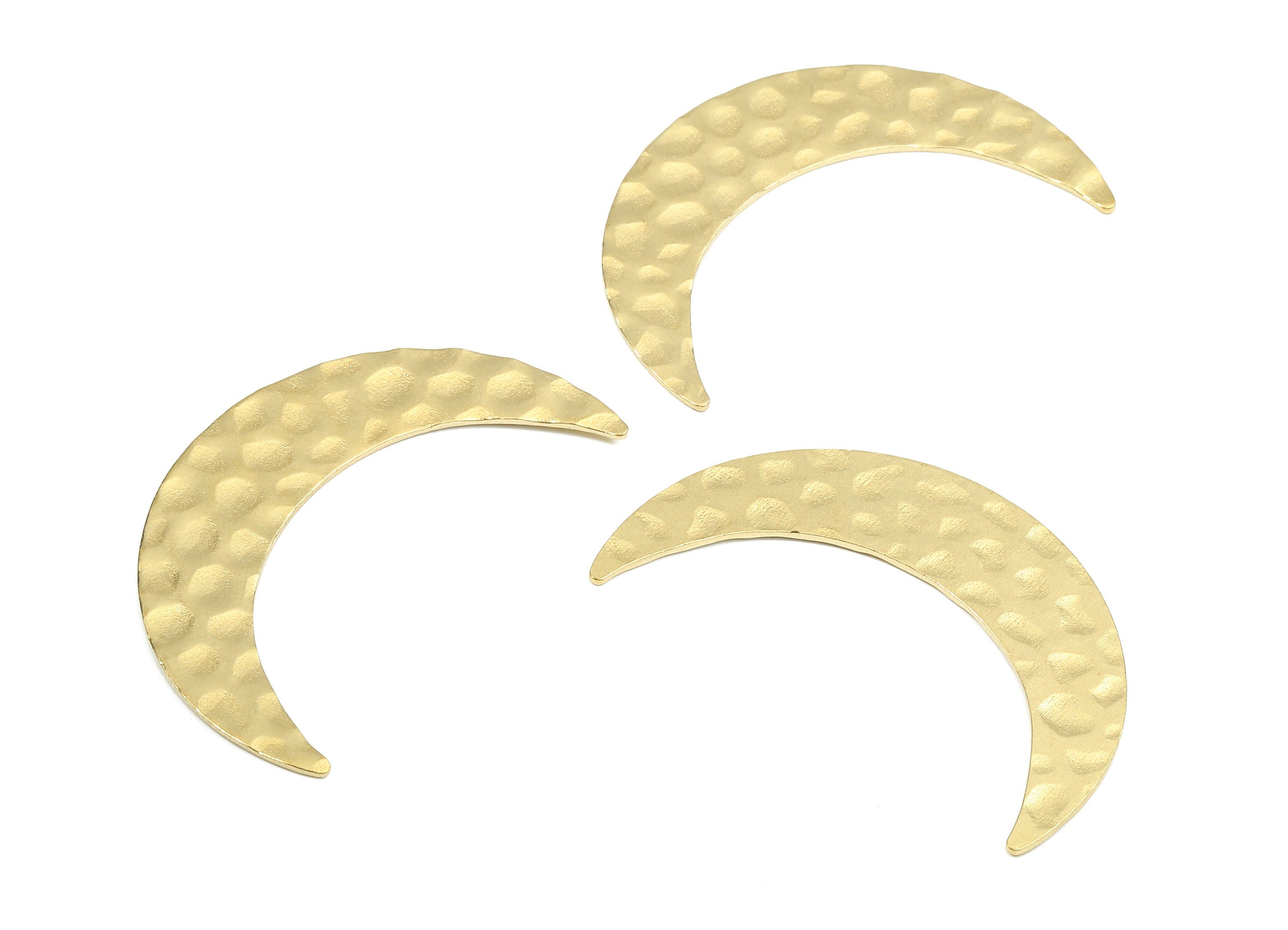 Brass Hummred Moon Charms - Raw Brass Moon Pendant - Brass Moon Tag - Brass Tag - Brass Findings - 42.02x10.14x0.79mm - PP2474 - DOMEDBAZAAR