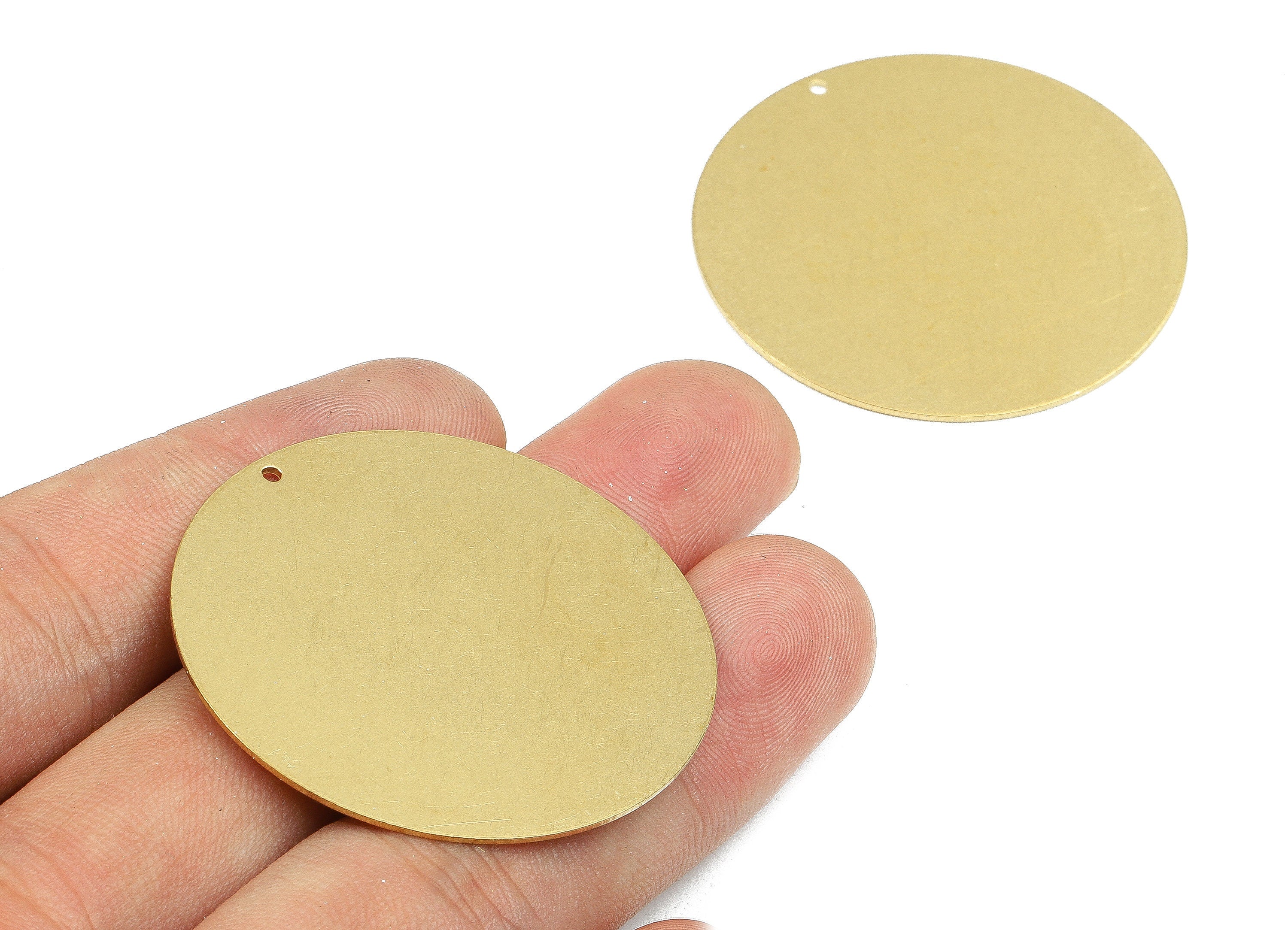 Personalized stamping blank - Brass Round Charms - Raw Brass Round Earrings and Pendant - Earring Findings - 41x41x0.8mm - PP2408 - DOMEDBAZAAR