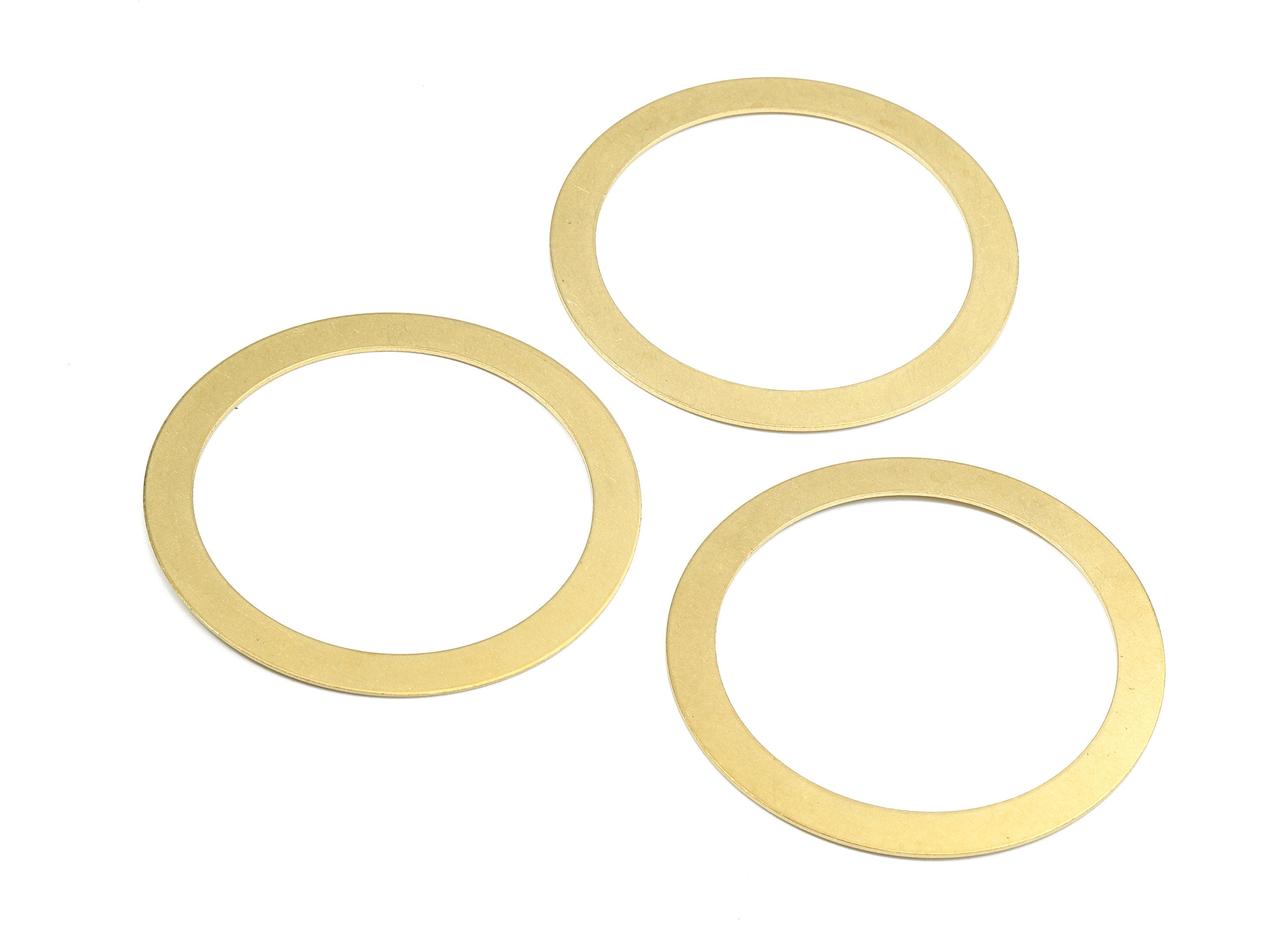 Brass Circle Ring Charms - Raw Brass Circle Earrings and Pendant - Brass Circle Connectors - Jewelry Supplies - 51.12x51.12x0.7mm - PP2405 - DOMEDBAZAAR