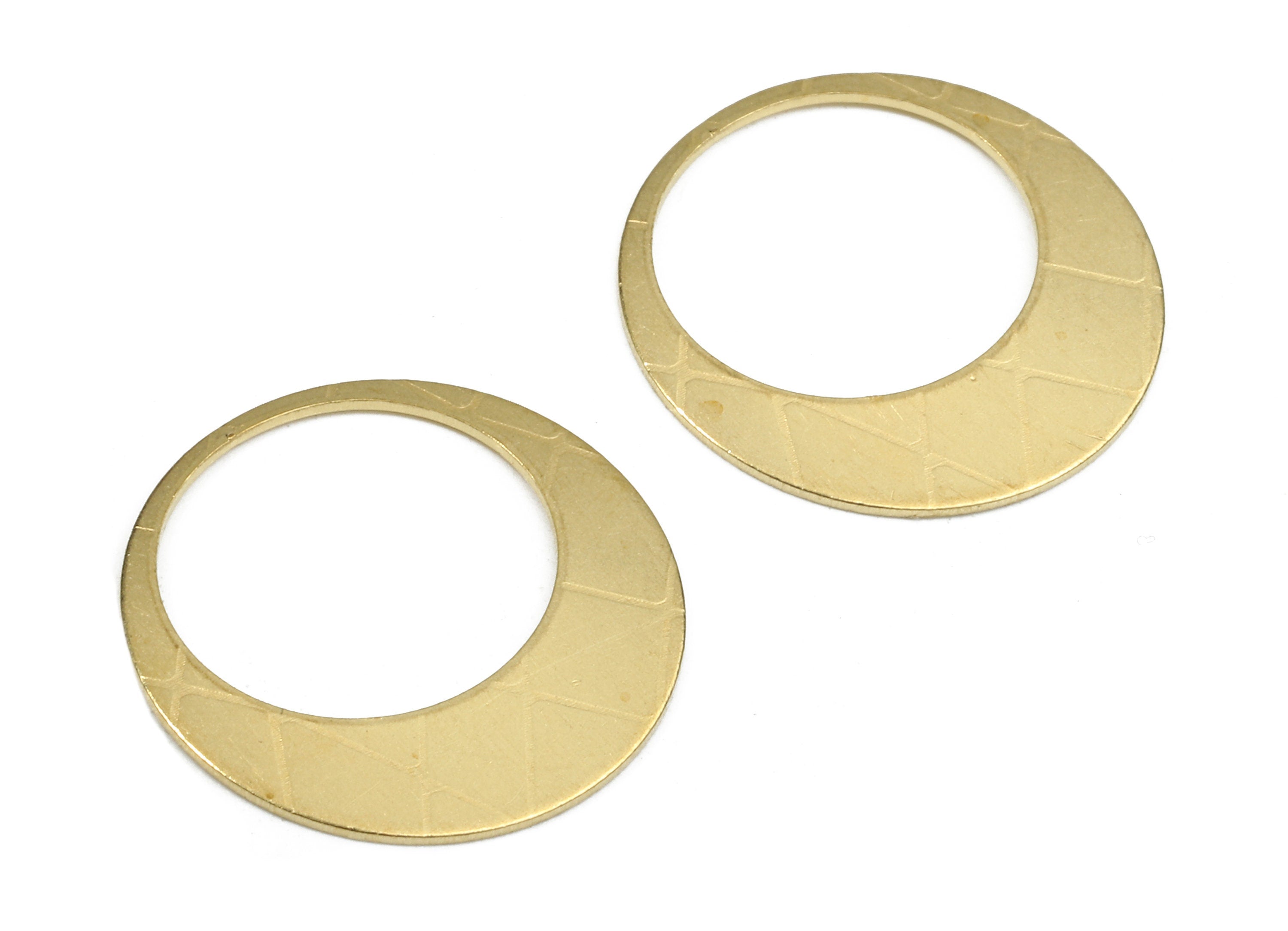 Brass Circle Charms - Raw Brass Texture Circle Earrings and Pendant - Earring Findings - Jewelry Supplies - 17.69x17.69x1.09mm - PP2604 - DOMEDBAZAAR