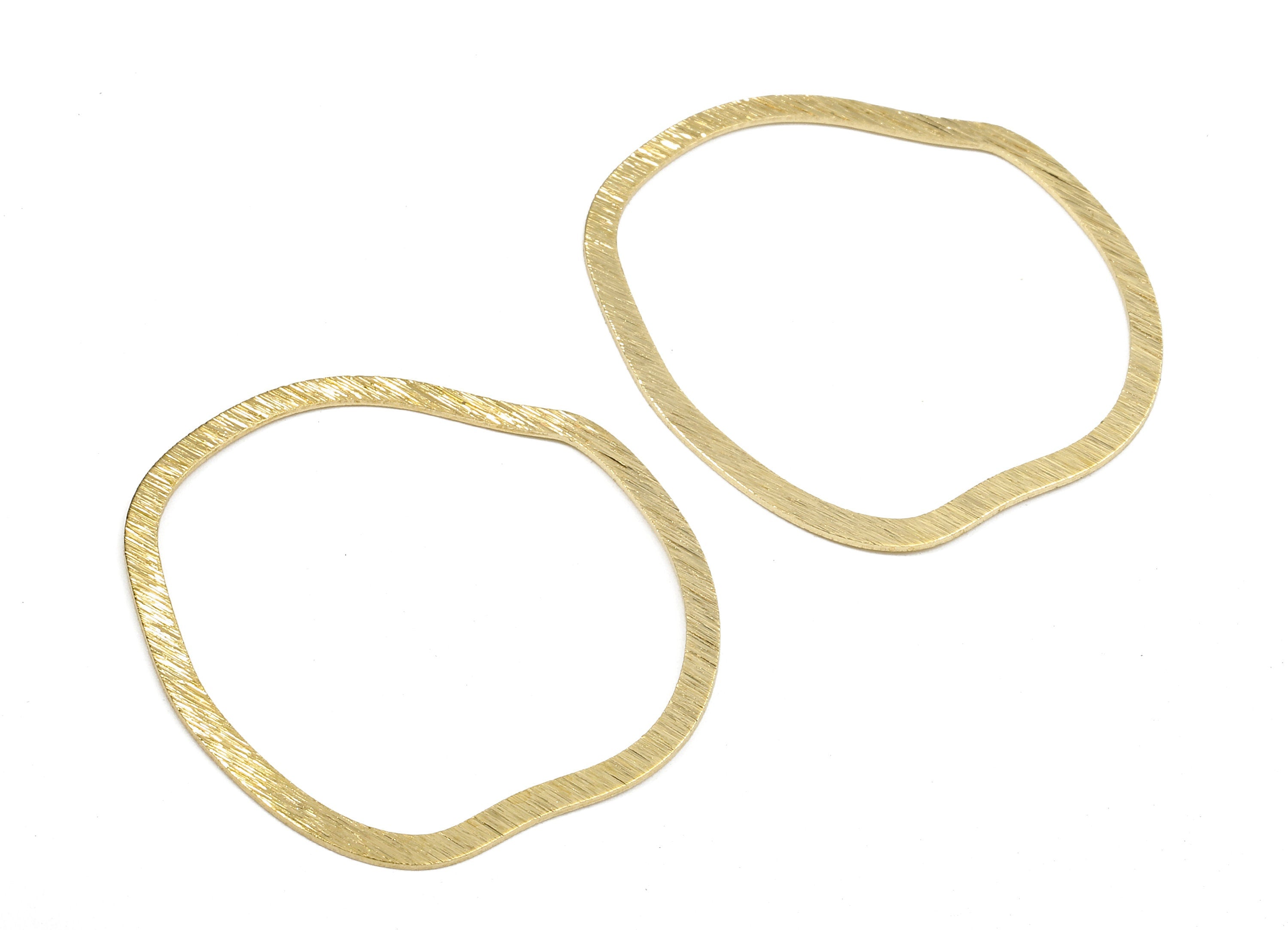 Brass Circle Ring Charms - Raw Brass Texture Circle Earrings and Pendant - Brass Circle Connectors - 38.03x36.68x0.58mm - PP2479 - DOMEDBAZAAR