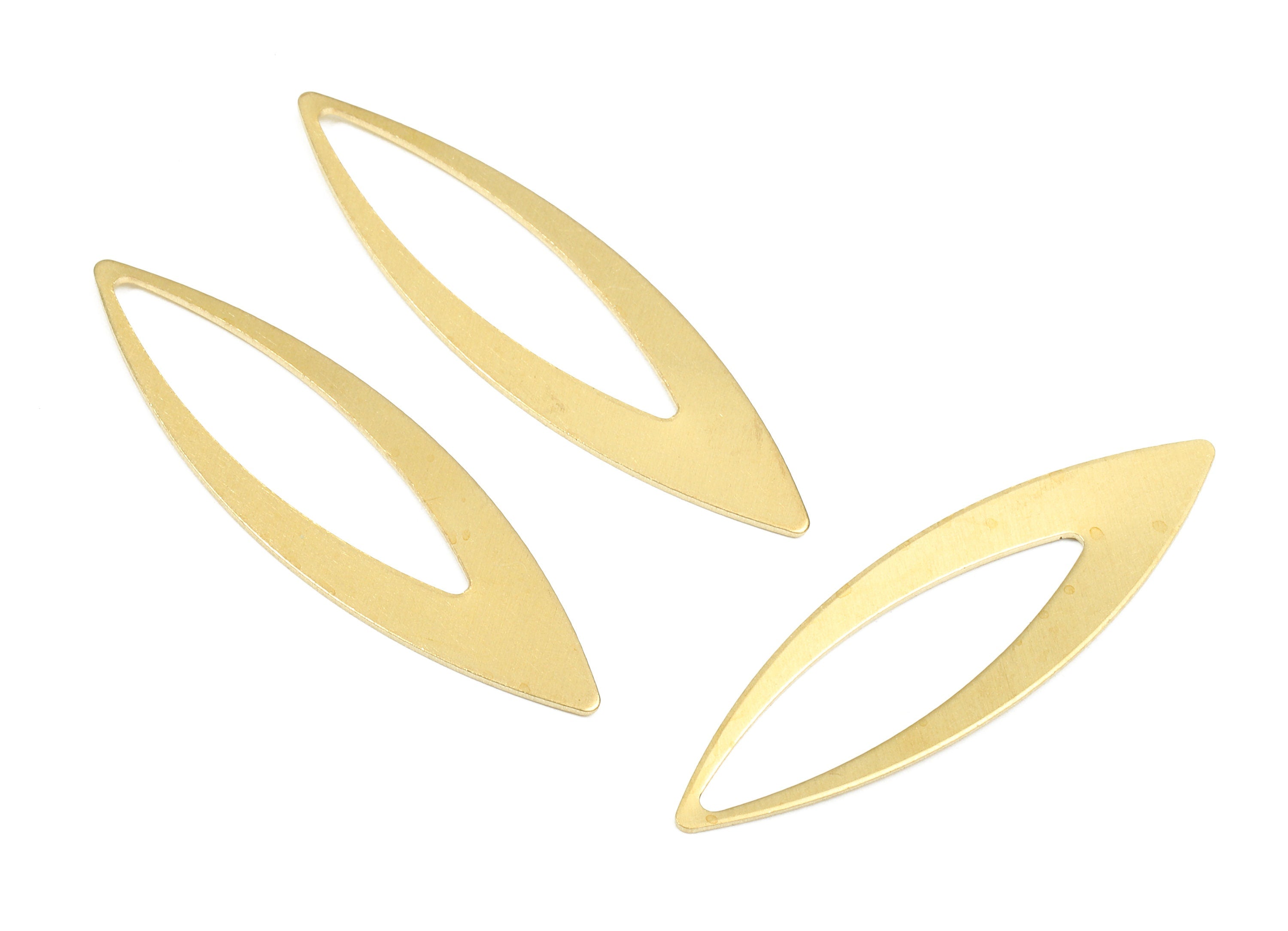 Brass Oval Charms - Raw Brass Oval Connector -  Brass Connector Pendant - Earring Finding -  Jewelry Supplies  - 41.85x12.04x0.66mm - PP2559 - DOMEDBAZAAR