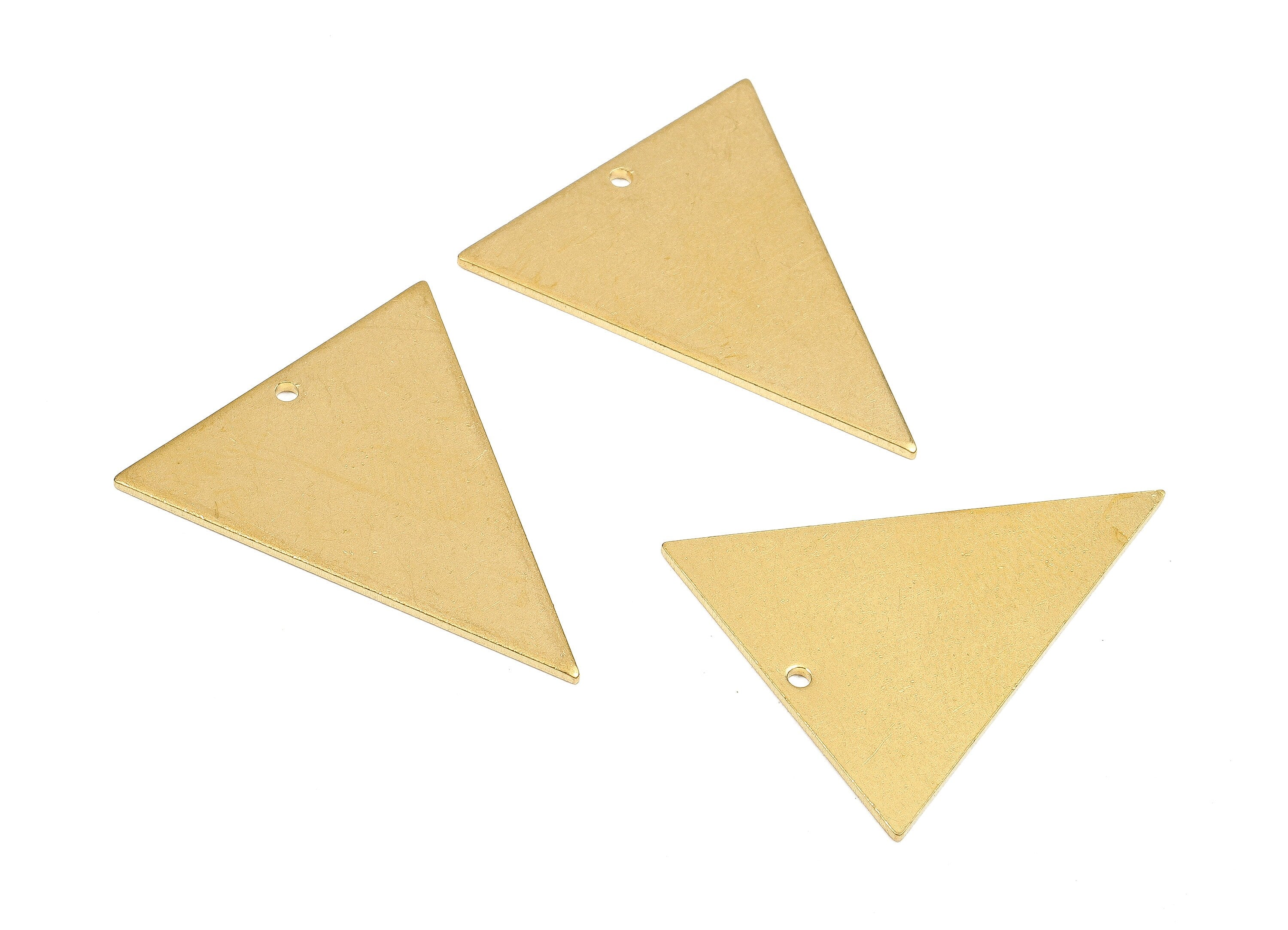 Personalized stamping blank - Brass Triangle Charms - Raw Brass Triangle Earrings and Pendant - Brass Triangle Necklace- 31x26x1mm - PP2598 - DOMEDBAZAAR