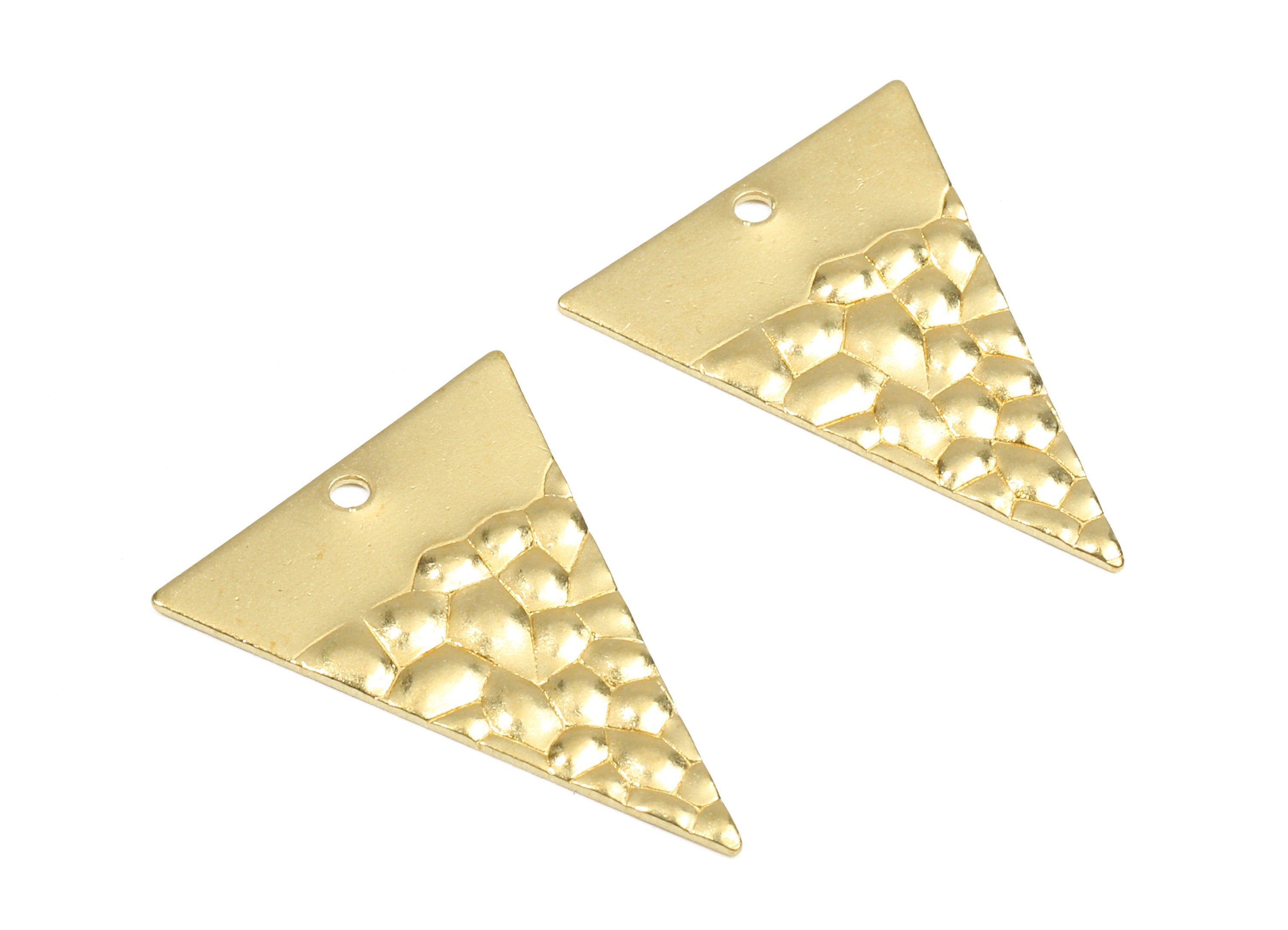Brass Triangle Charms - Raw Brass Wavy Triangle Earrings and Pendant - Brass Triangle Necklace - 22.98x17.98x0.97mm - PP2422 - DOMEDBAZAAR