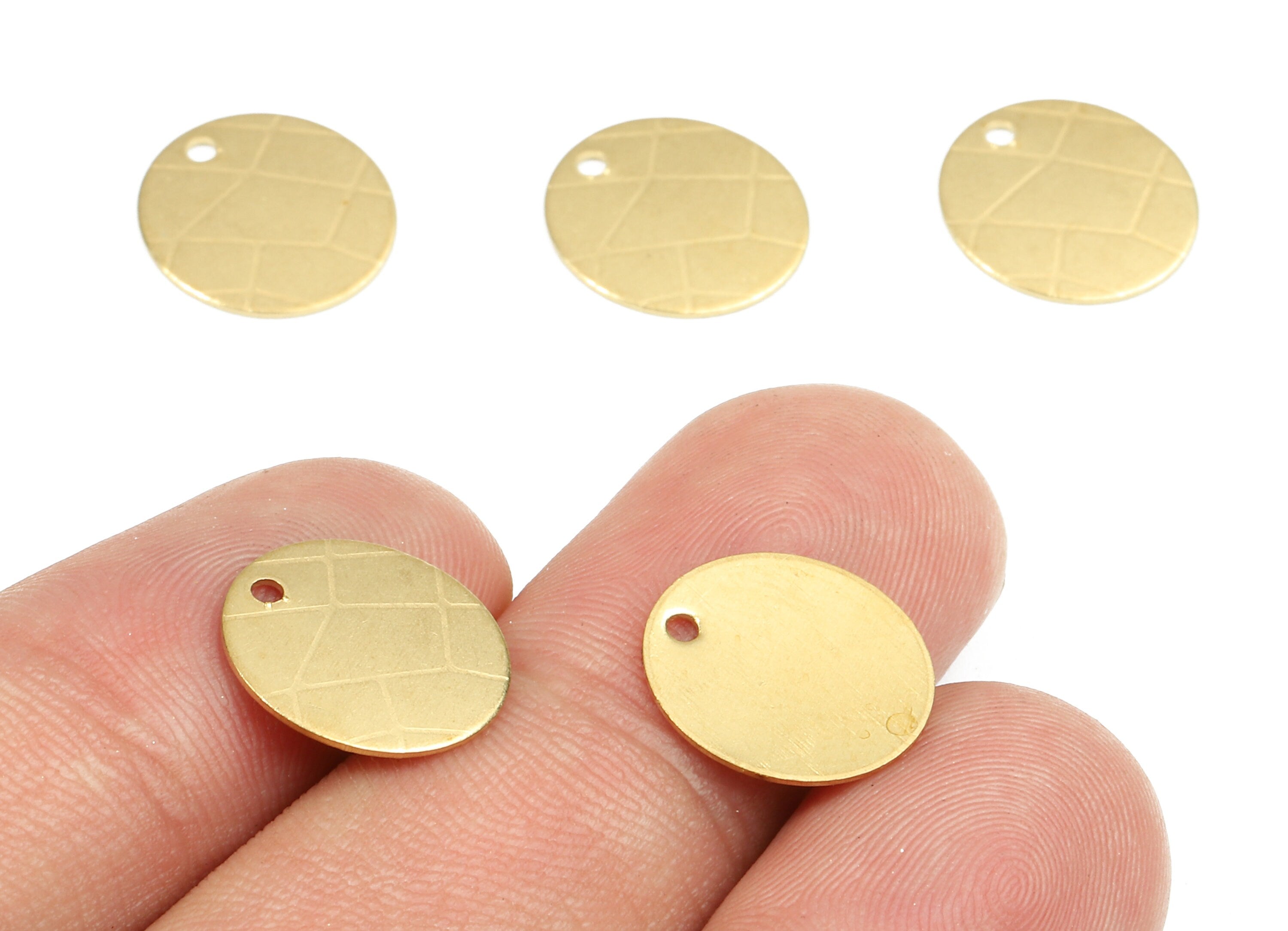 Personalized stamping blank - Brass Round Charms - Raw Brass Round Earrings and Pendant - Earring Findings  - 12x12x0.76mm - PP2605 - DOMEDBAZAAR