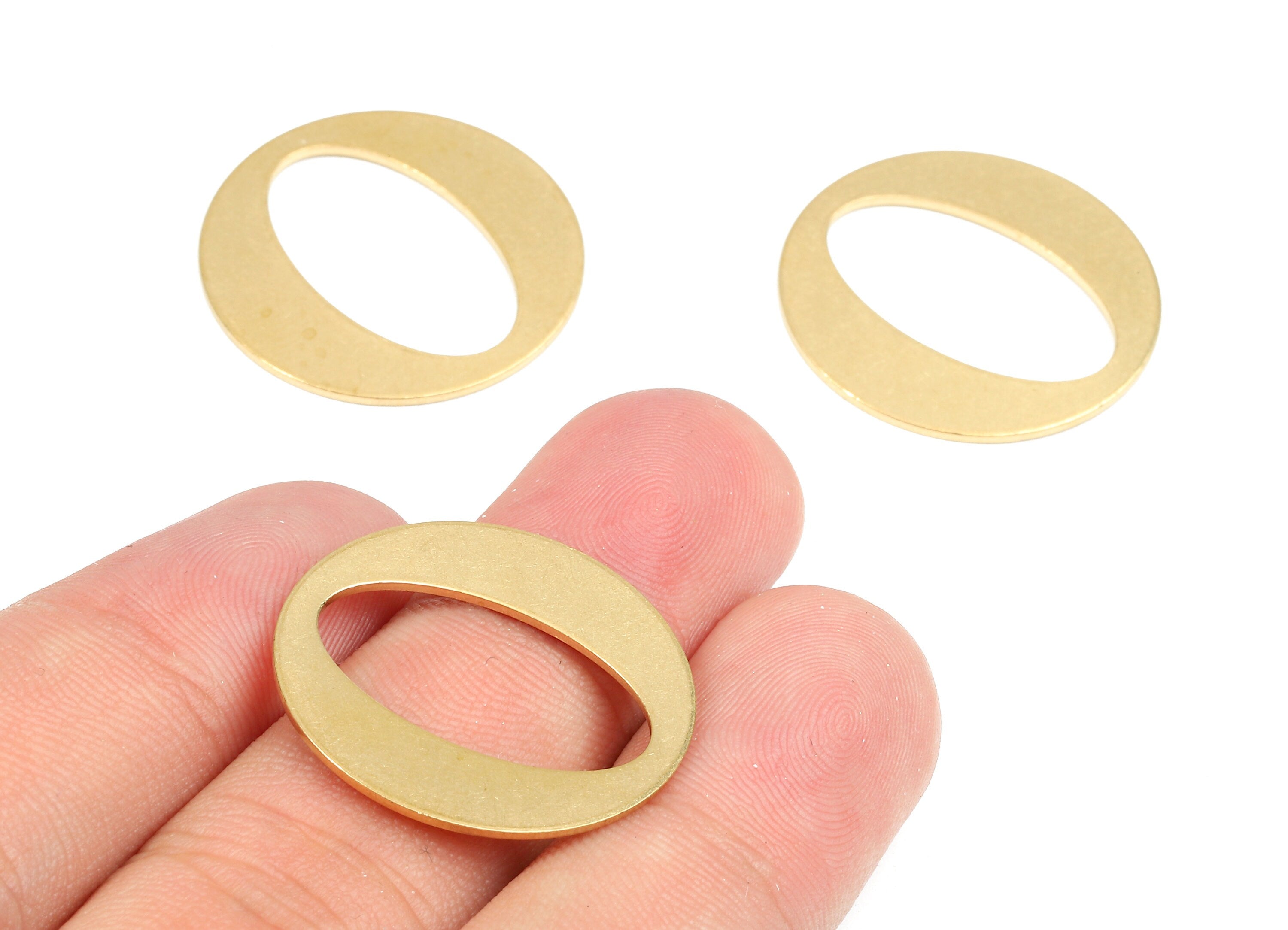 Brass Round Charms - Raw Brass Oval Pendant - Brass Number 0 Connectors - Brass Letter O Connectors - 25.12x25.12x0.91mm - PP2451 - DOMEDBAZAAR