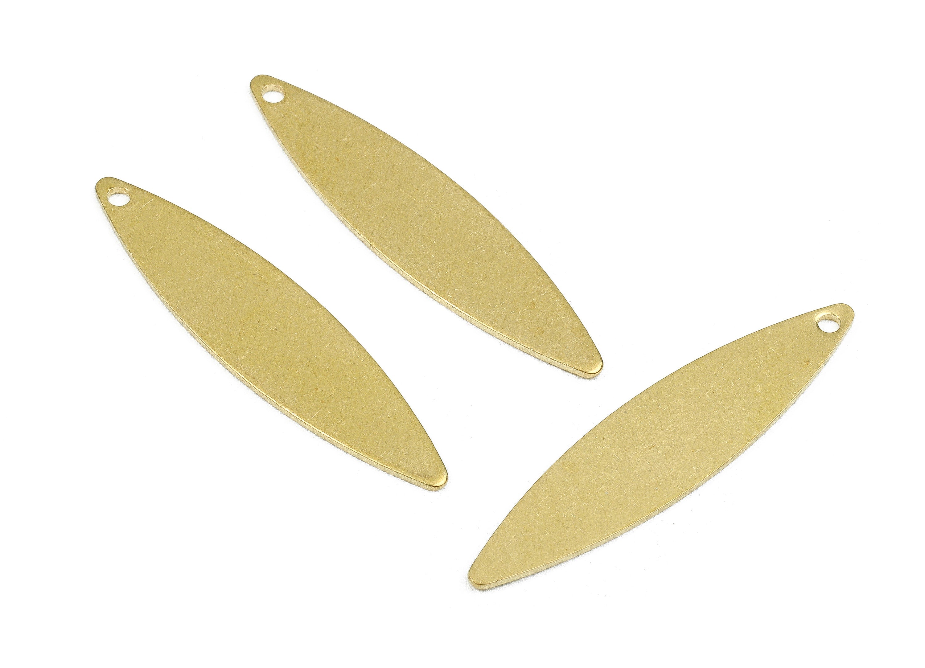 Personalized stamping blank - Brass Oval Charms - Raw Brass Oval Earrings and Pendant - Brass Oval Necklace  - 29.48x6.83x0.58mm - PP2560 - DOMEDBAZAAR