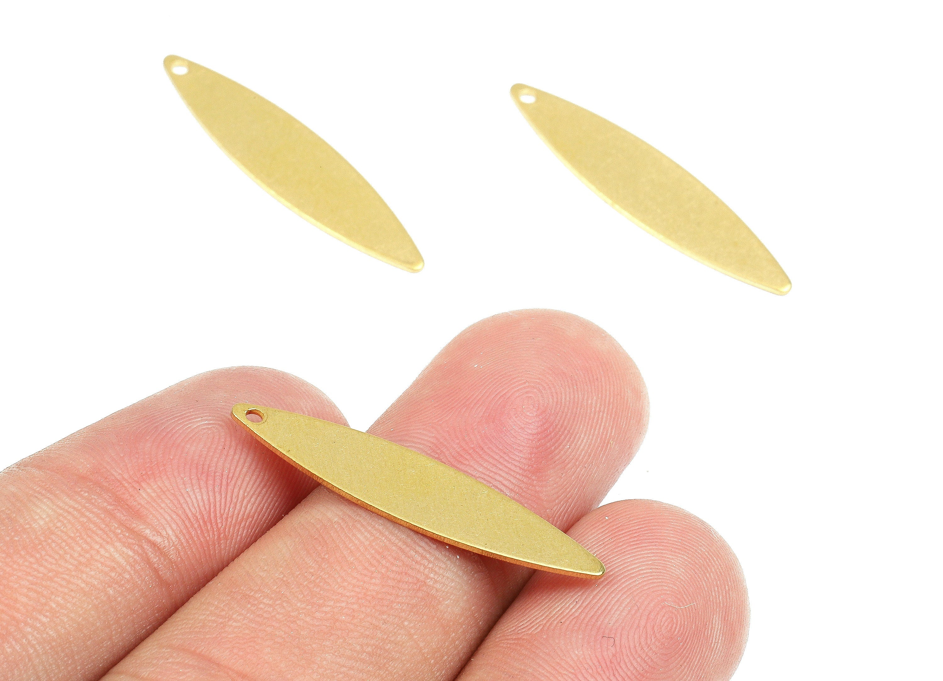 Personalized stamping blank - Brass Oval Charms - Raw Brass Oval Earrings and Pendant - Brass Oval Necklace  - 29.48x6.83x0.58mm - PP2560 - DOMEDBAZAAR