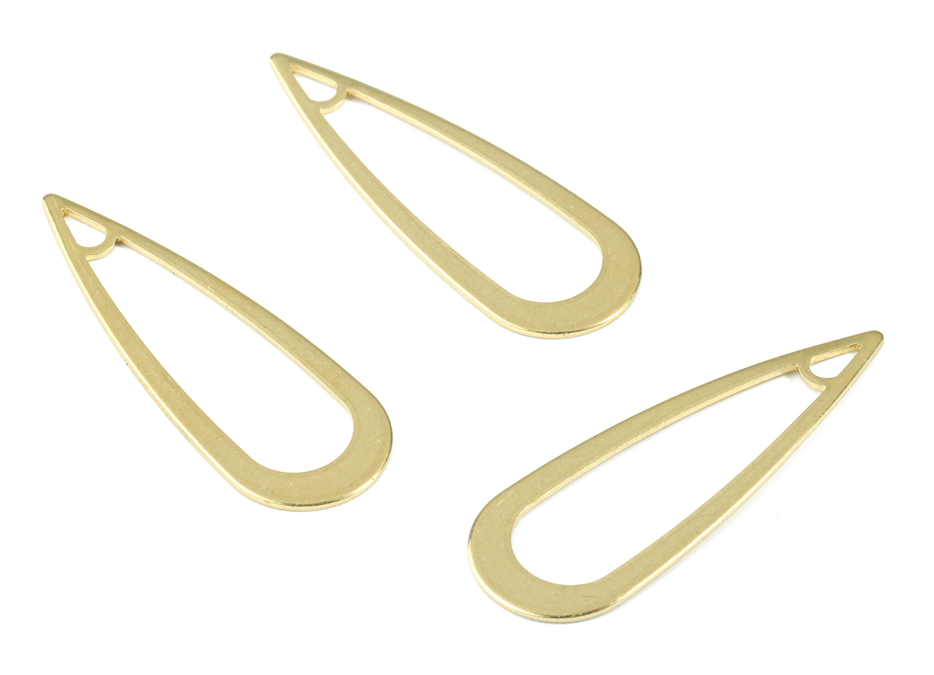Brass Drop Charm - Raw Brass Drop Earrings and Pendant - Brass Drop Necklace - Earring Finding - 40.99x14.26x0.81mm - PP2969 - DOMEDBAZAAR