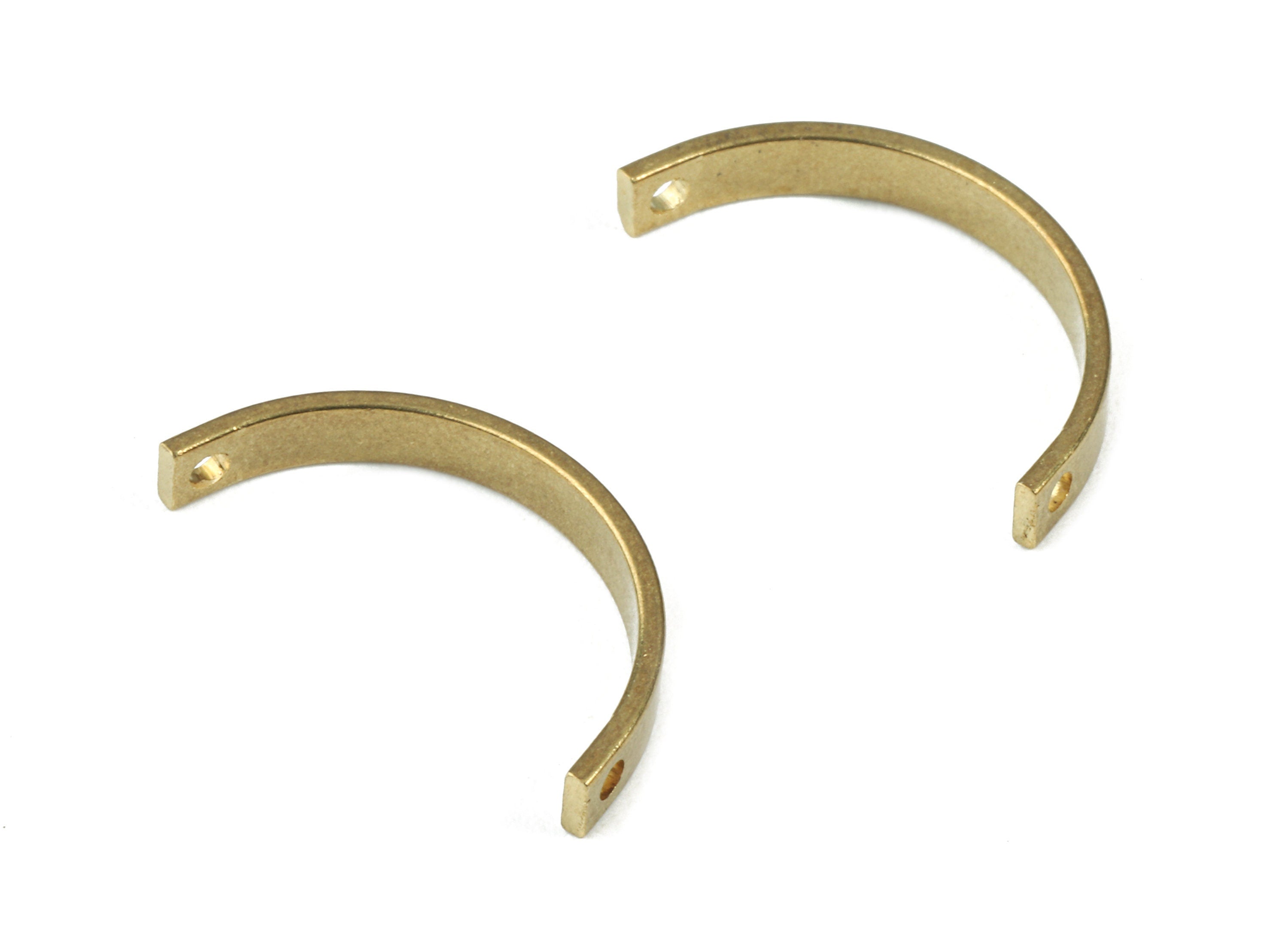 Brass C Connectors - Raw Brass C Pendant Necklace - Brass Connector Charms - 2 Holes - Jewelry Supplies - 20.05x3.01x0.94mm - PP2970 - DOMEDBAZAAR