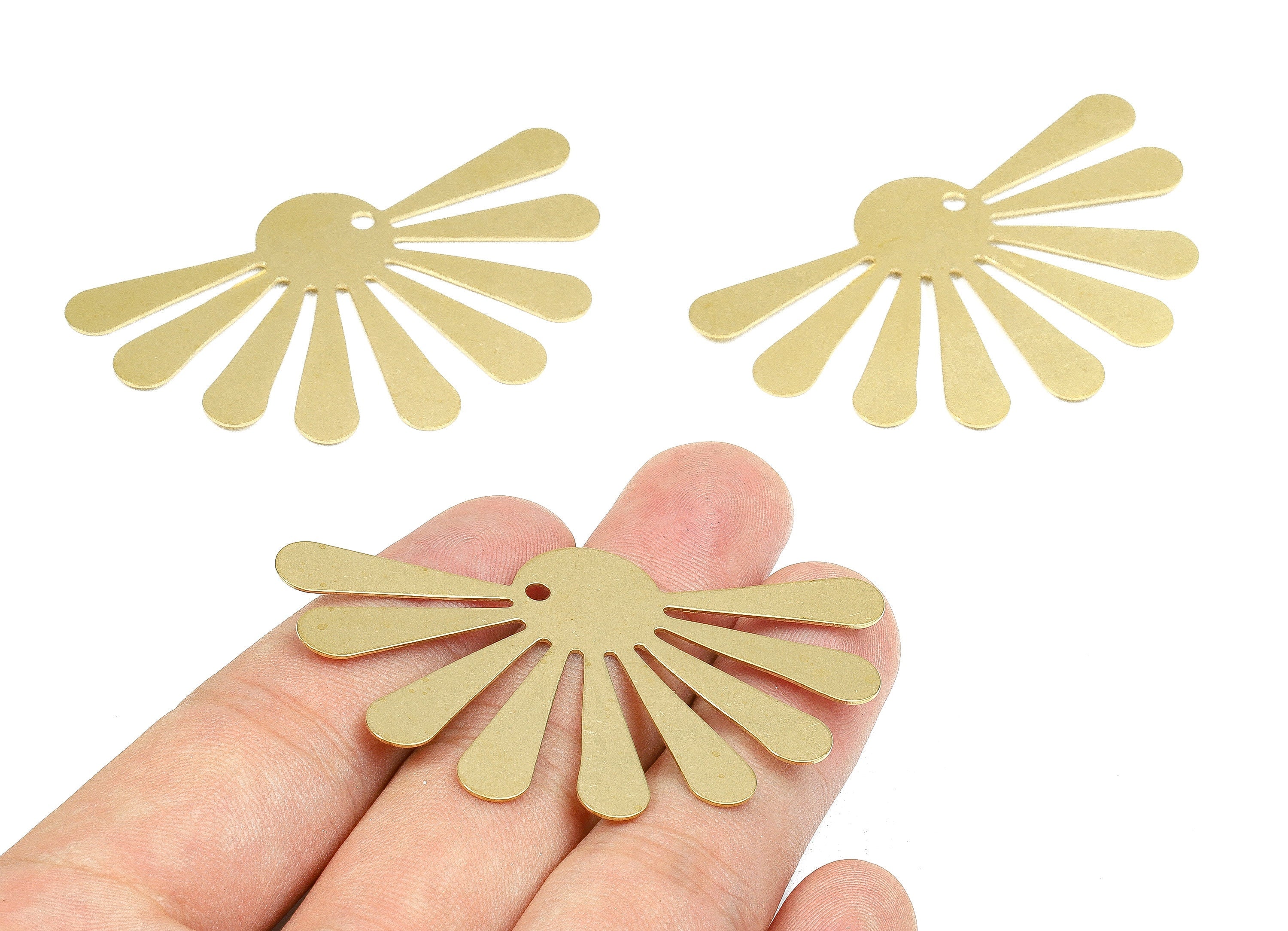 Brass Sun Charms - Raw Brass Sun Earrings and Pendant - Brass Sun Necklace - Jewelry Supplies - 58.41x36.11x0.58mm - PP2416 - DOMEDBAZAAR