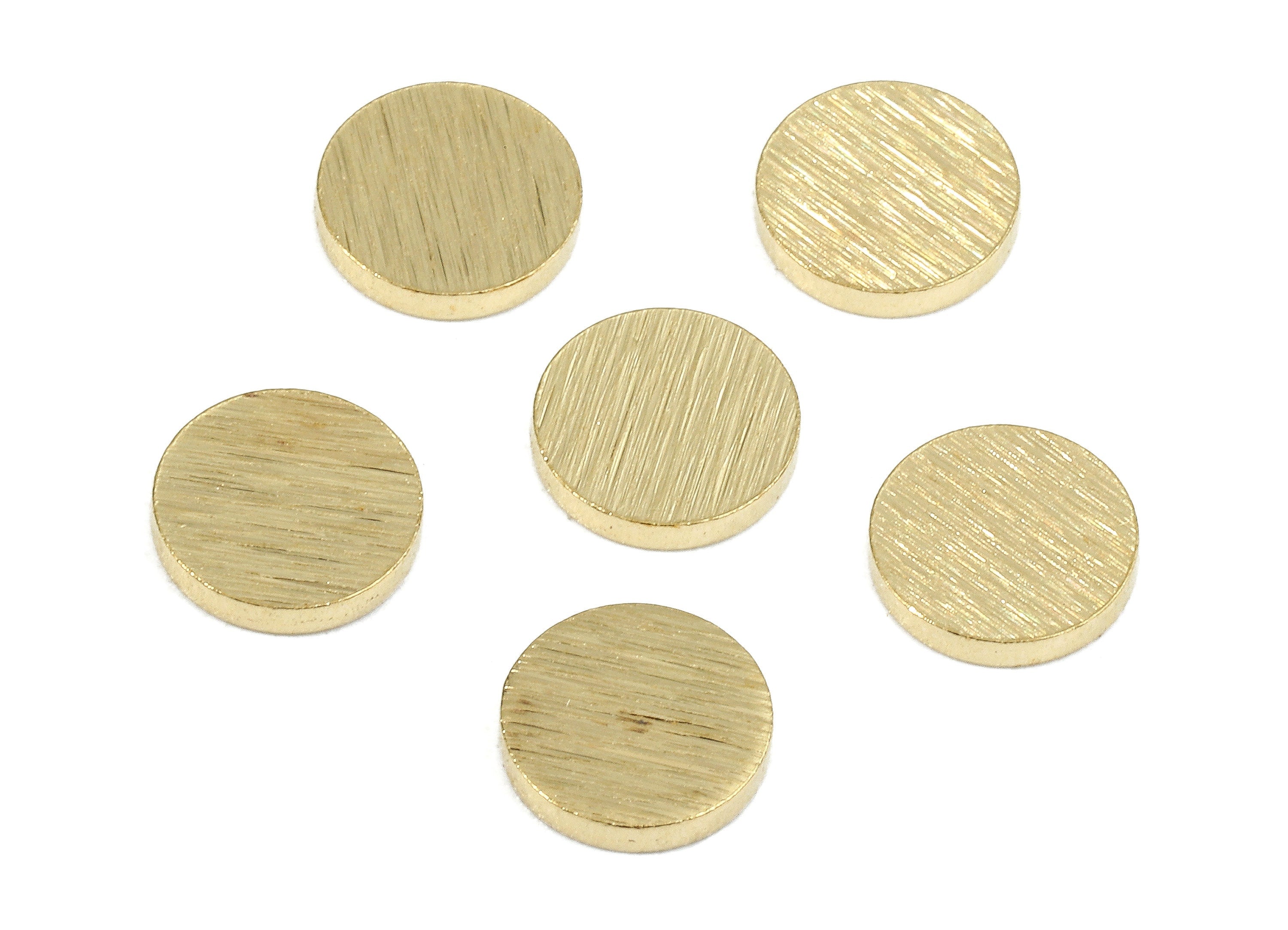 Brass Round Charms - Raw Brass Texture Round - Brass Round Tag - Brass Circle Tag - Brass Findings - 6.01x6.01x1.33mm - PP2686 - DOMEDBAZAAR