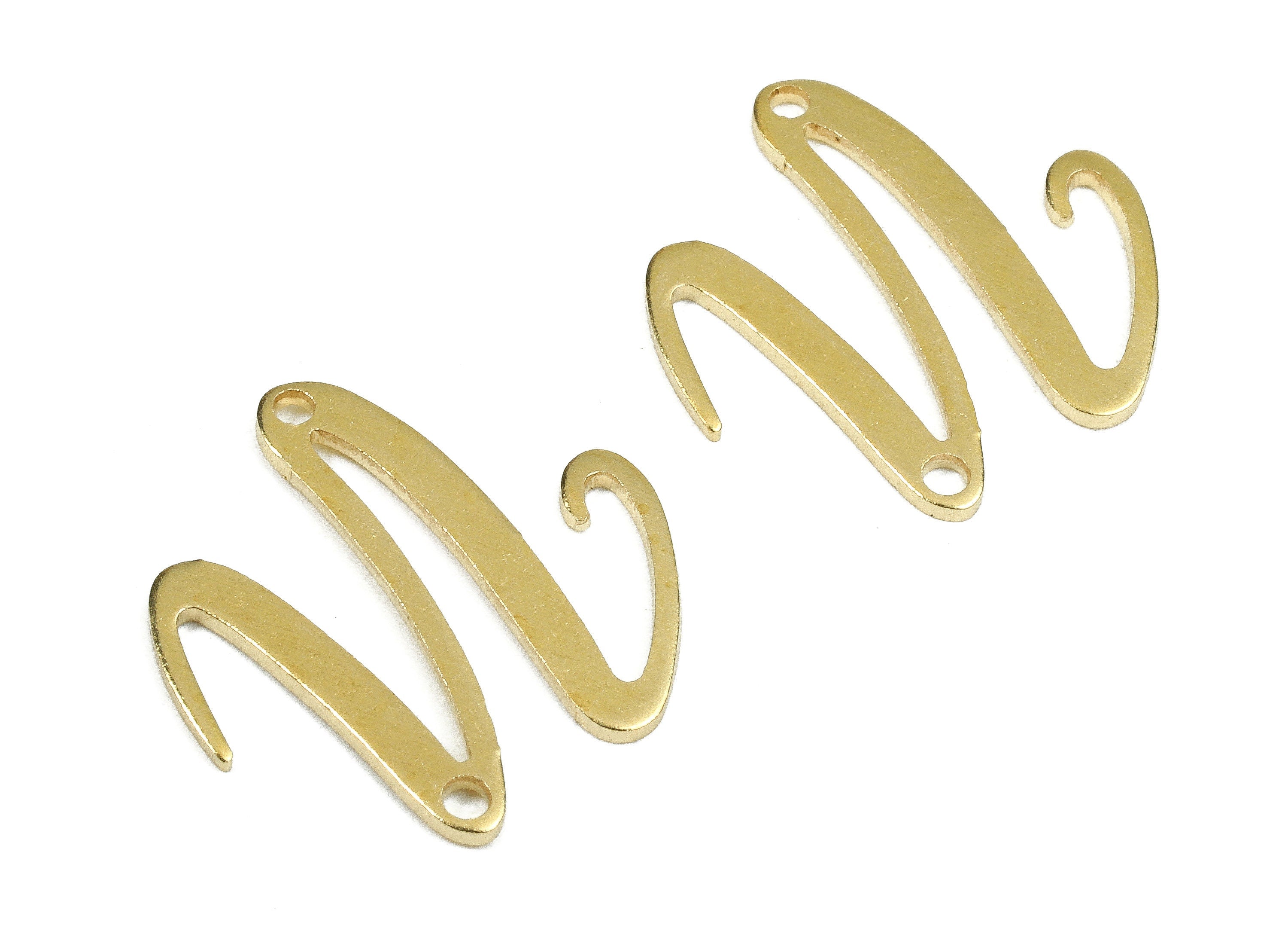 Brass Wave Charms - Raw Brass Wave Earrings and Pendant - Earring Findings - Jewelry Supplies - 18.25x17.97x1.29mm - PP2640 - DOMEDBAZAAR