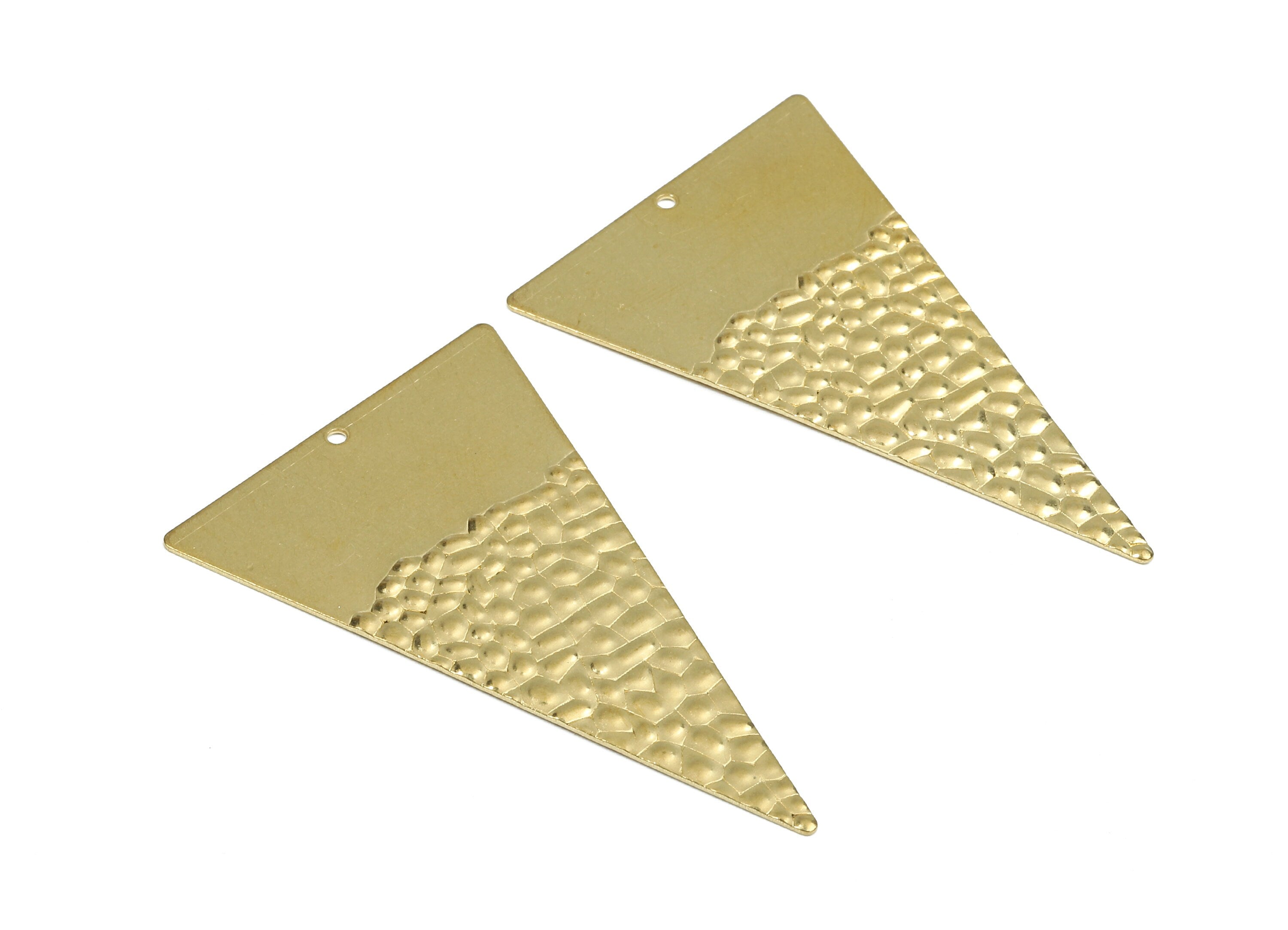 Brass Triangle Charms - Raw Brass Wavy Triangle Earrings and Pendant - Brass Triangle Necklace - 54.84x34.84x1.1mm - PP2419 - DOMEDBAZAAR
