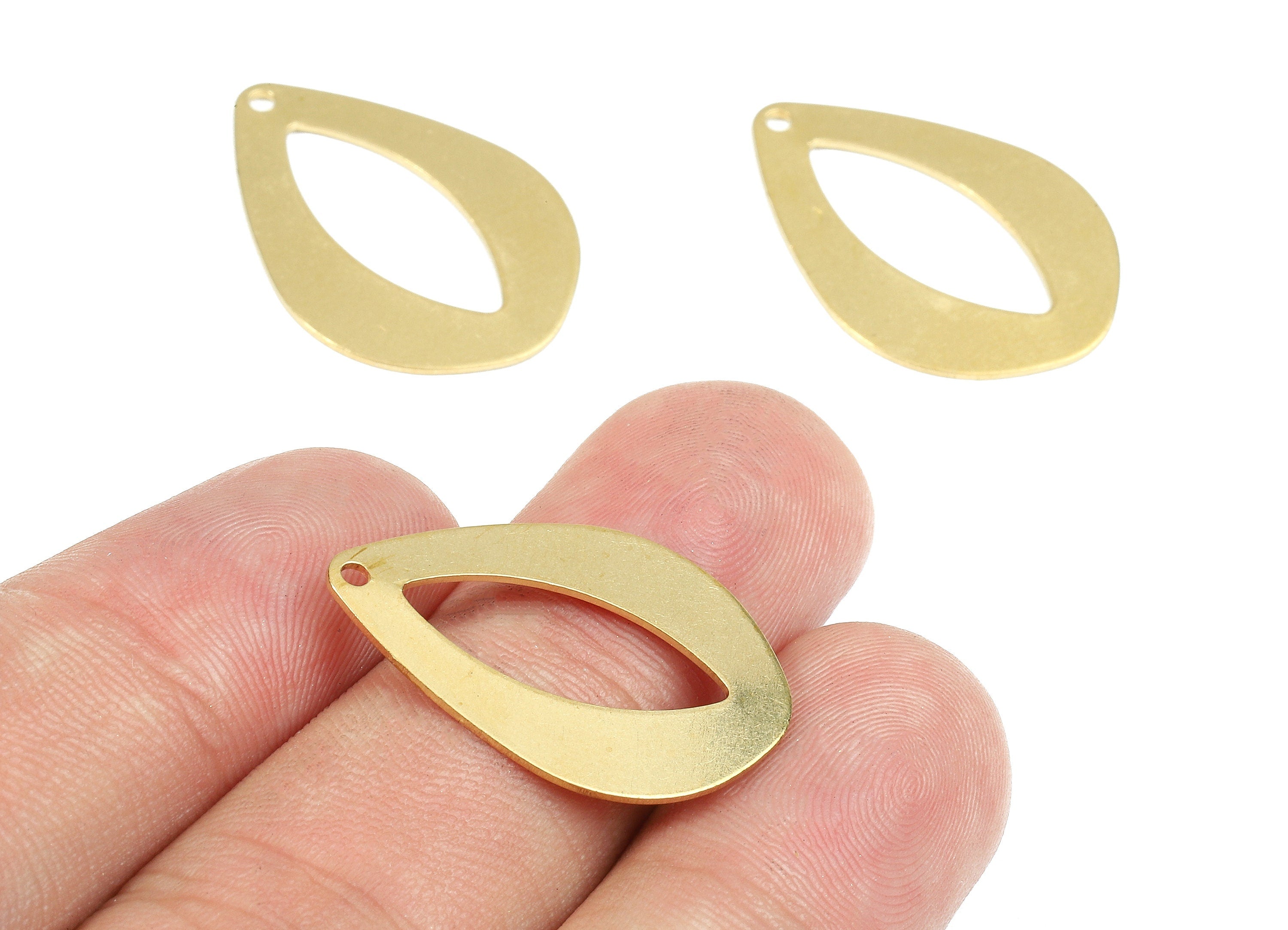 Personalized stamping blank - Brass Drop Charms - Raw Brass Eye Earrings and Pendant - Brass Drop Necklace  - 25.63x18x0.86mm - PP2632 - DOMEDBAZAAR