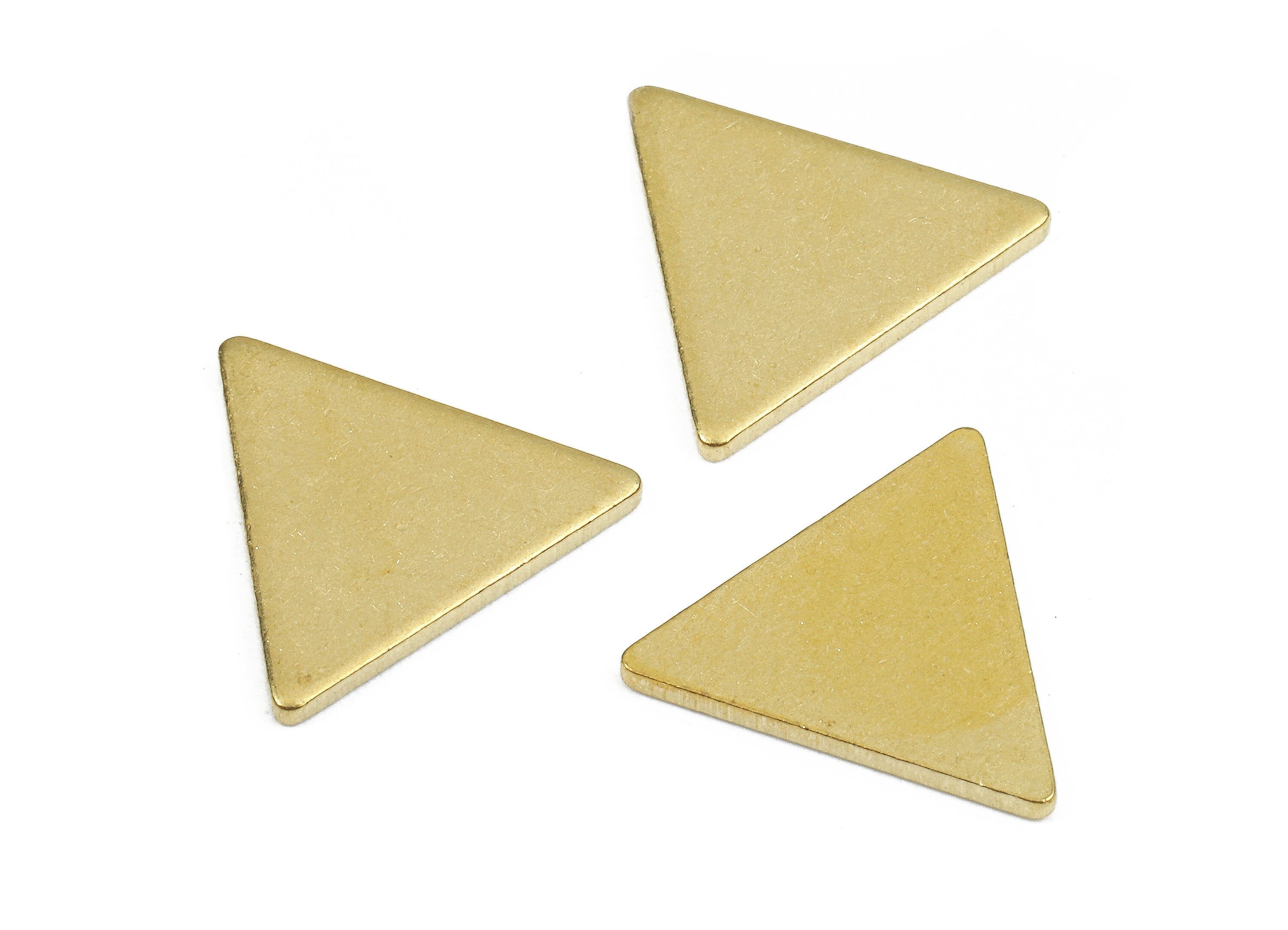 Brass Triangle Blank - Raw Brass Triangle Blank - Brass Triangle Tag - Brass Stamping Tag - Brass Blank Findings - 11.4x11.4x1.02mm - PP2624 - DOMEDBAZAAR