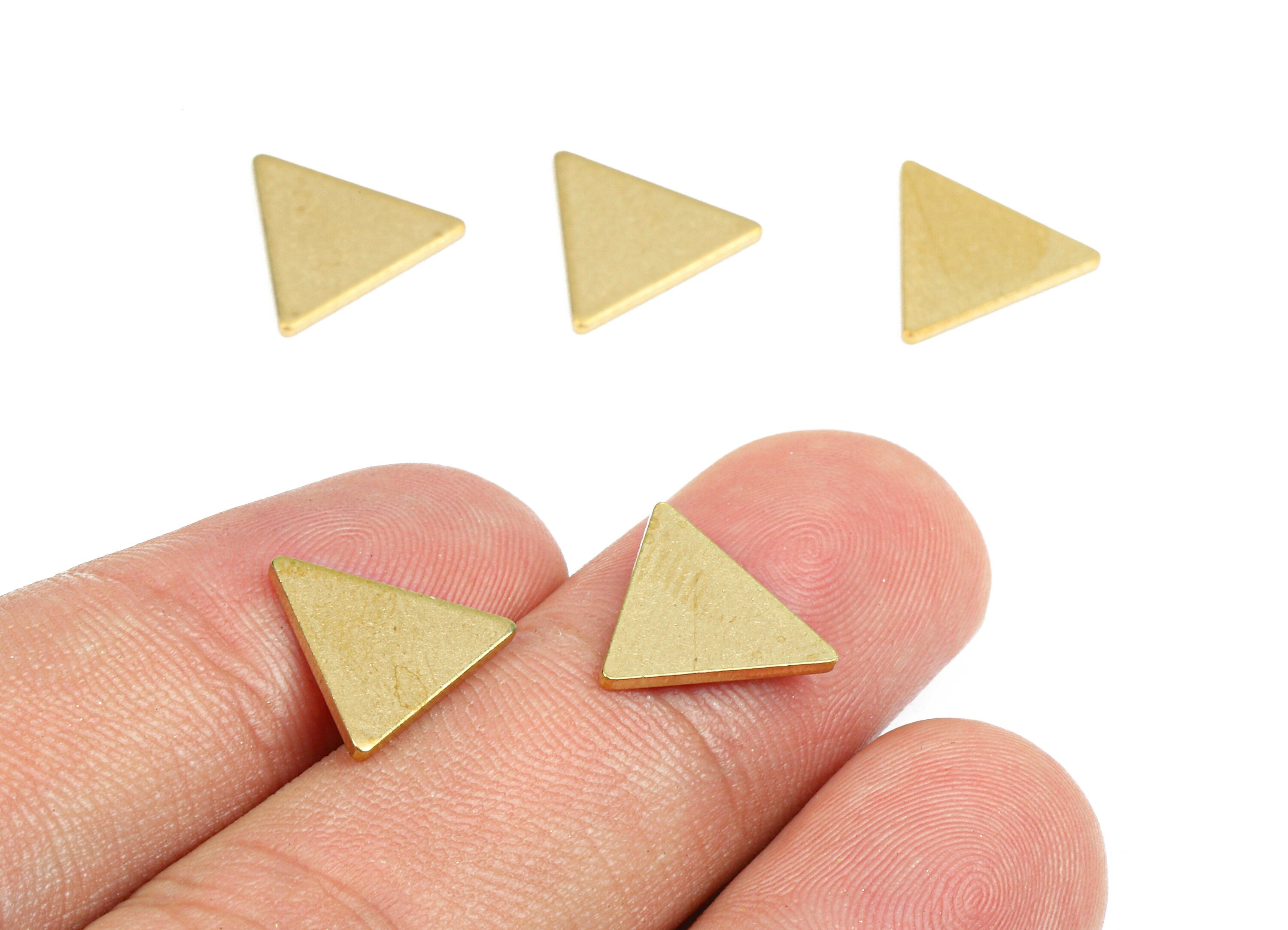 Brass Triangle Blank - Raw Brass Triangle Blank - Brass Triangle Tag - Brass Stamping Tag - Brass Blank Findings - 11.4x11.4x1.02mm - PP2624 - DOMEDBAZAAR