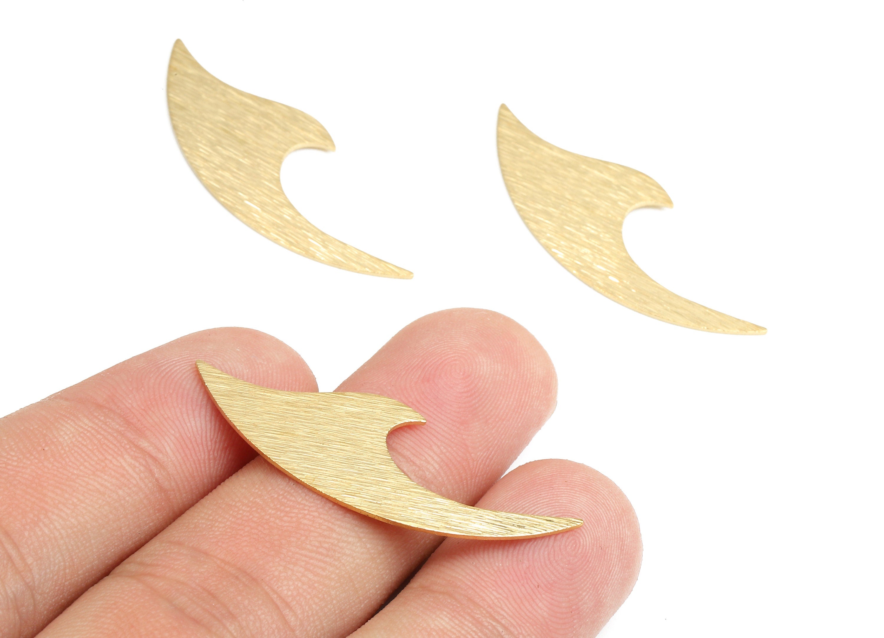 Brass Wave Blank - Raw Brass Texture Wave Blank - Brass Wave Tag - Brass Stamping Tag - Brass Blank Findings - 39x14.75x0.82mm - PP2514 - DOMEDBAZAAR