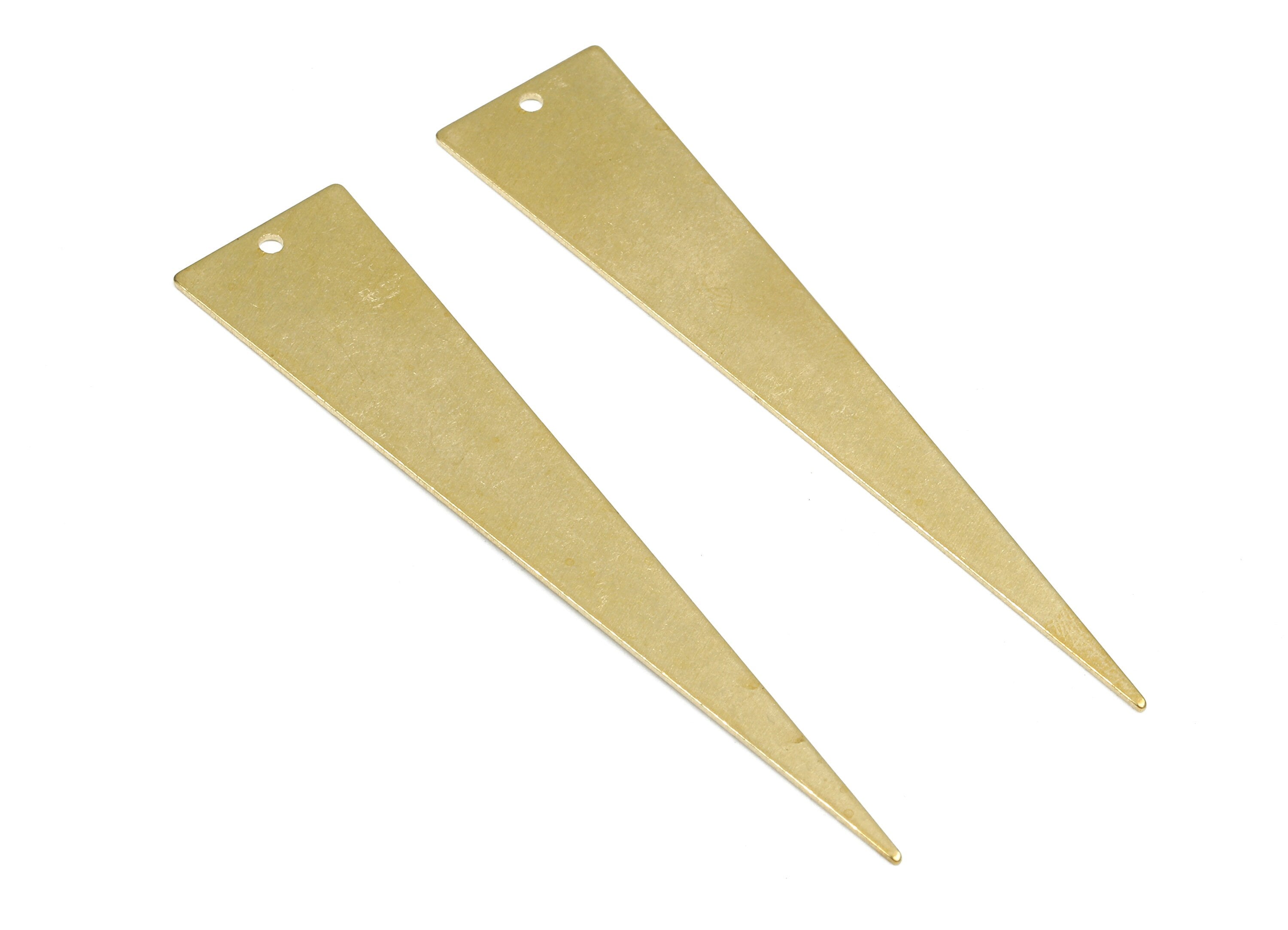 Brass Triangle Charms - Raw Brass Triangle Earrings and Pendant - Brass Triangle Necklace - Jewelry Supplies - 60.02x12.98x0.83mm - PP2636 - DOMEDBAZAAR