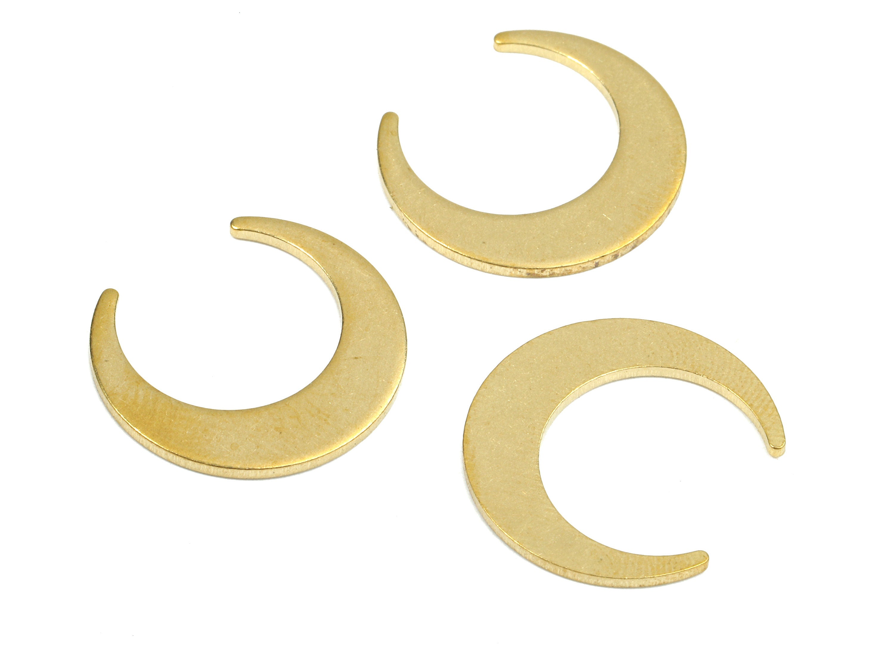 Brass Moon Blank - Raw Brass Moon Blank - Brass Moon Tag - Brass Stamping Tag - Brass Blank Findings - 17.95x5x1.27mm - PP2687 - DOMEDBAZAAR