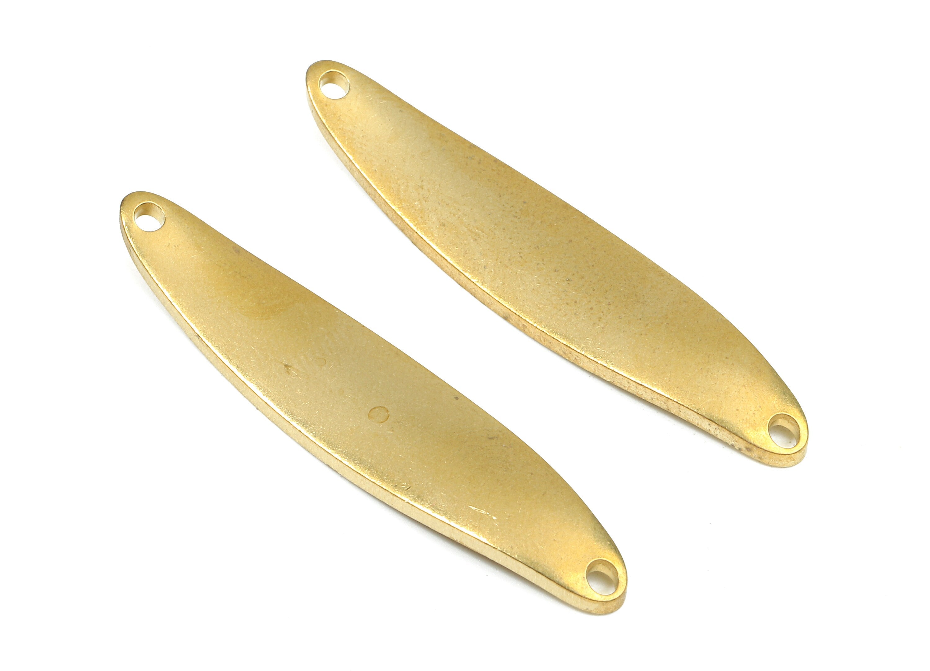 Personalized stamping blank - Brass Wavy Oval Connectors - Raw Brass Wavy Oval Stamping Tag  - 45.87x9.87x2.34mm - PP2611 - DOMEDBAZAAR