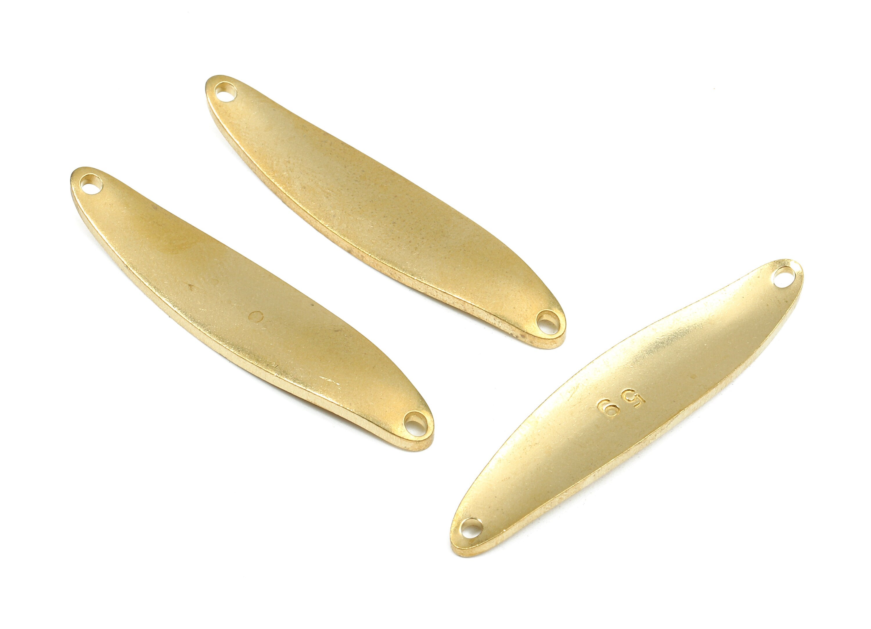 Personalized stamping blank - Brass Wavy Oval Connectors - Raw Brass Wavy Oval Stamping Tag  - 45.87x9.87x2.34mm - PP2611 - DOMEDBAZAAR