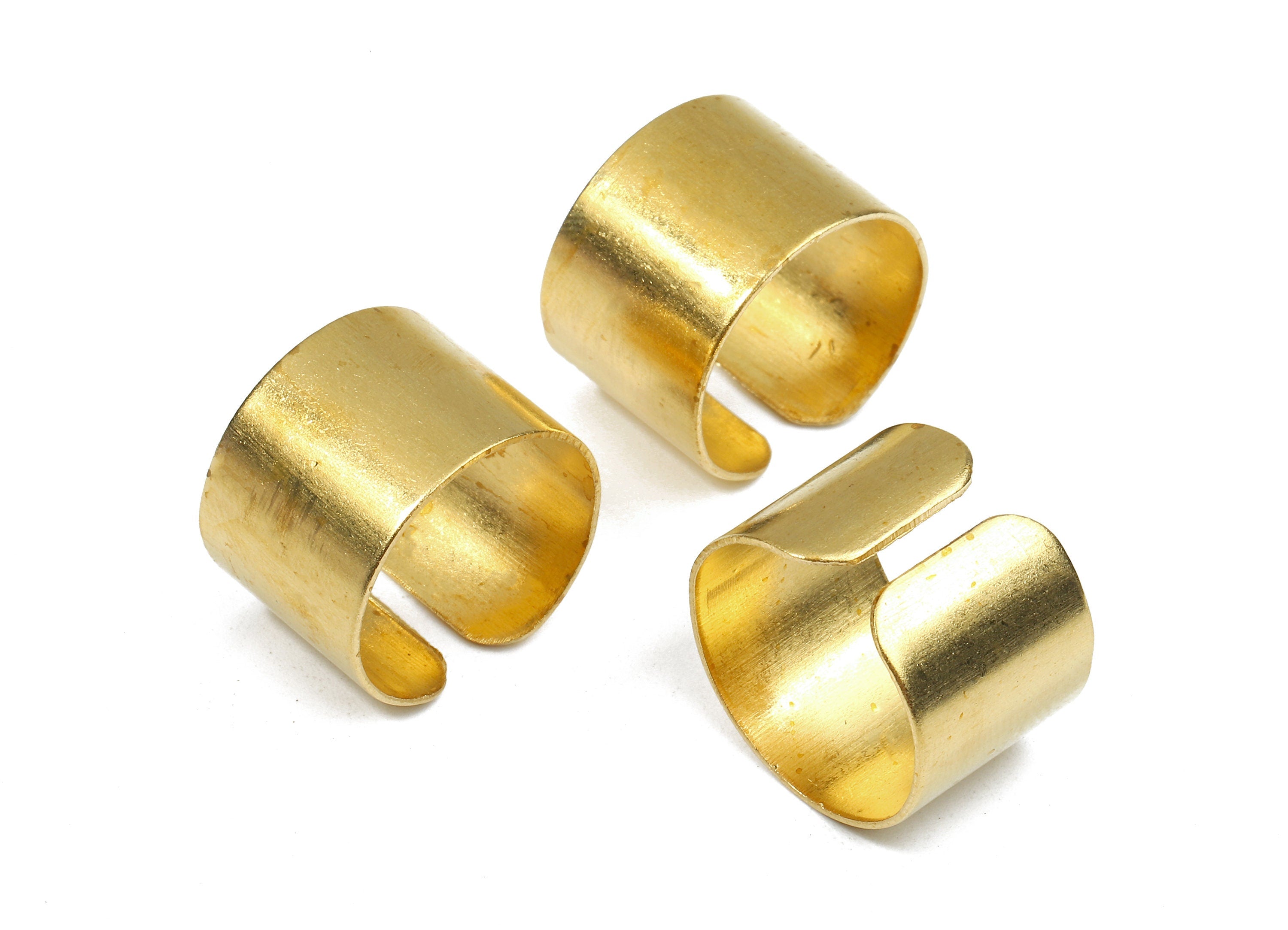 Brass Adjustable Ring Charms - Raw Brass Wide Ring - Tapered Ring Findings - Jewelry Supplies - 18.8x13.97x0.79mm - PP2696 - DOMEDBAZAAR