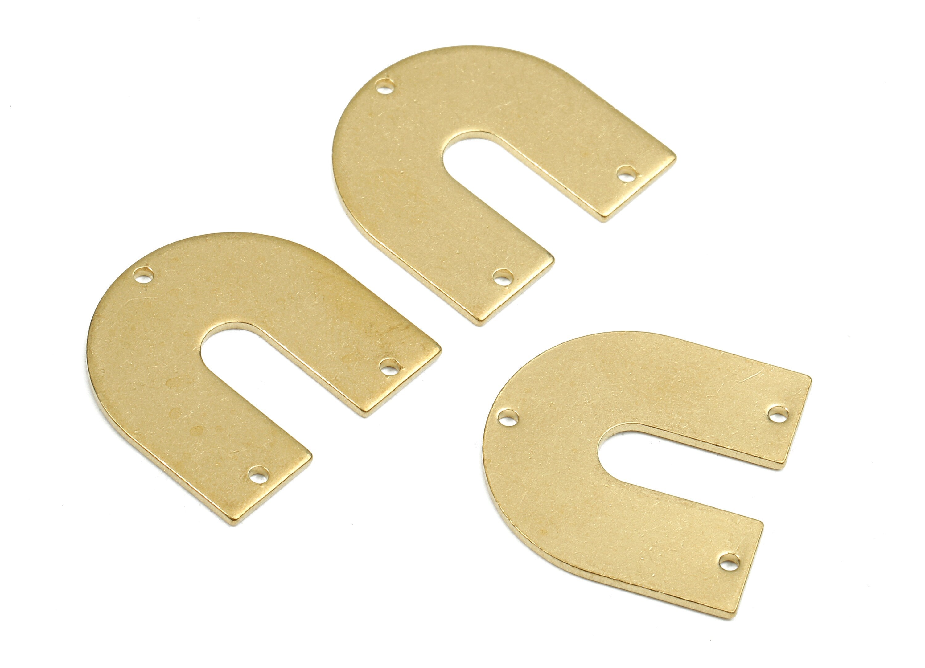 Personalized stamping blank - Brass U Connectors - Raw Brass U Earrings and Pendant - Brass U Necklace -  21.01x21.53x1.06mm - PP2579 - DOMEDBAZAAR