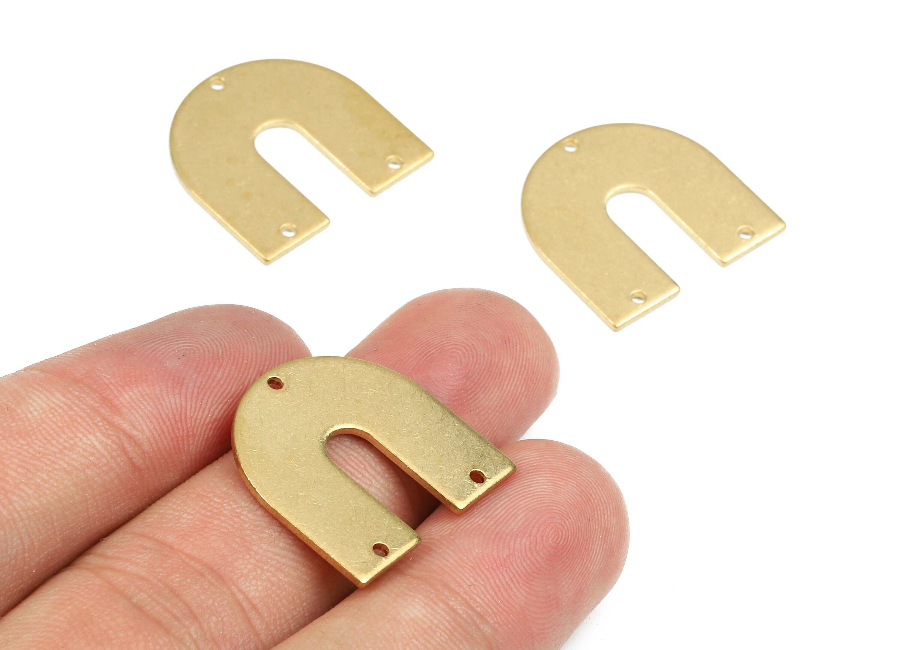 Personalized stamping blank - Brass U Connectors - Raw Brass U Earrings and Pendant - Brass U Necklace -  21.01x21.53x1.06mm - PP2579 - DOMEDBAZAAR