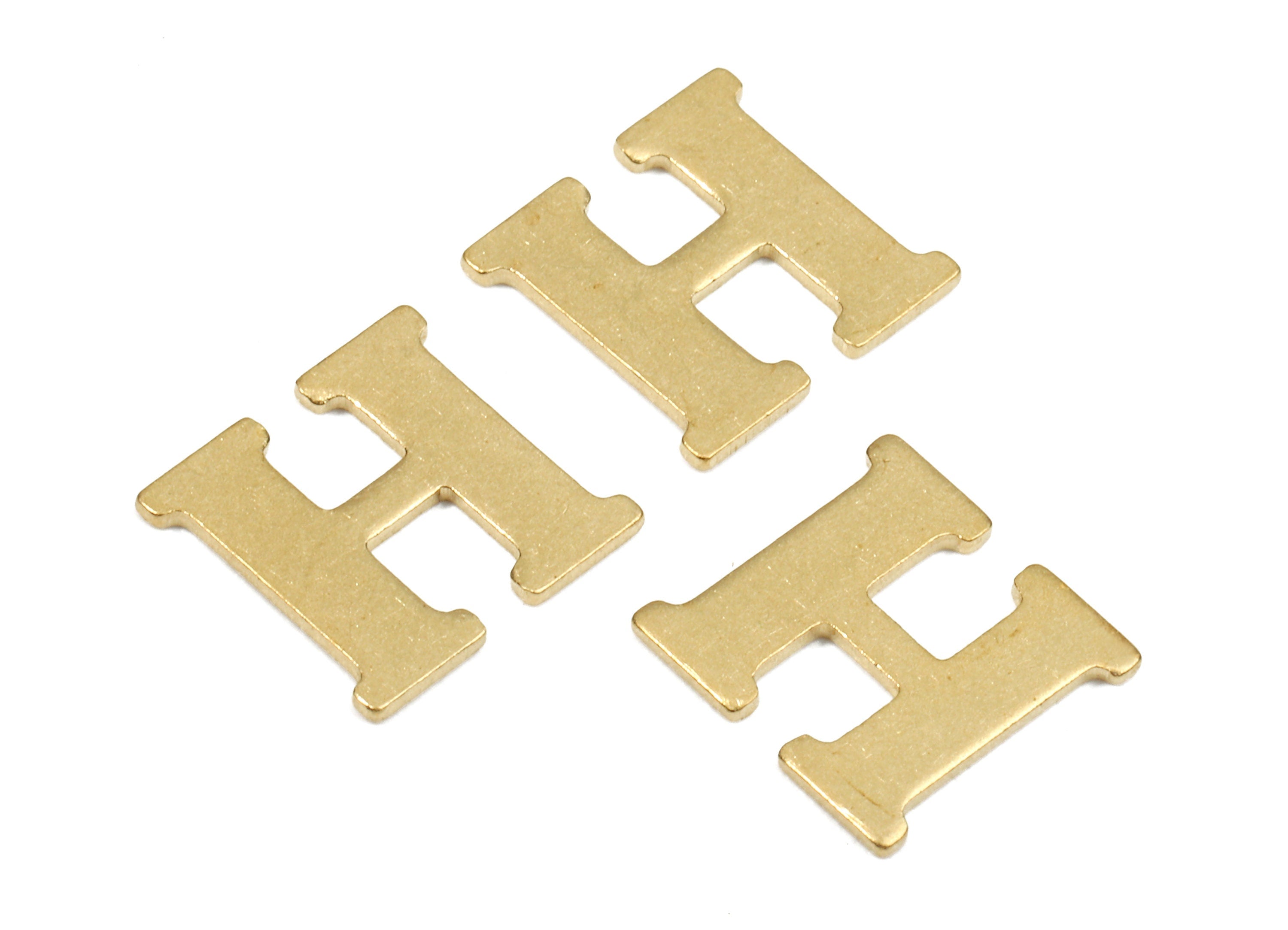 Brass H Blank - Raw Brass Letter H Blank - Brass Letter Wallart Decoration - Brass Alphabet H Blank - 10.31x10.02x0.9mm - PP2762 - DOMEDBAZAAR