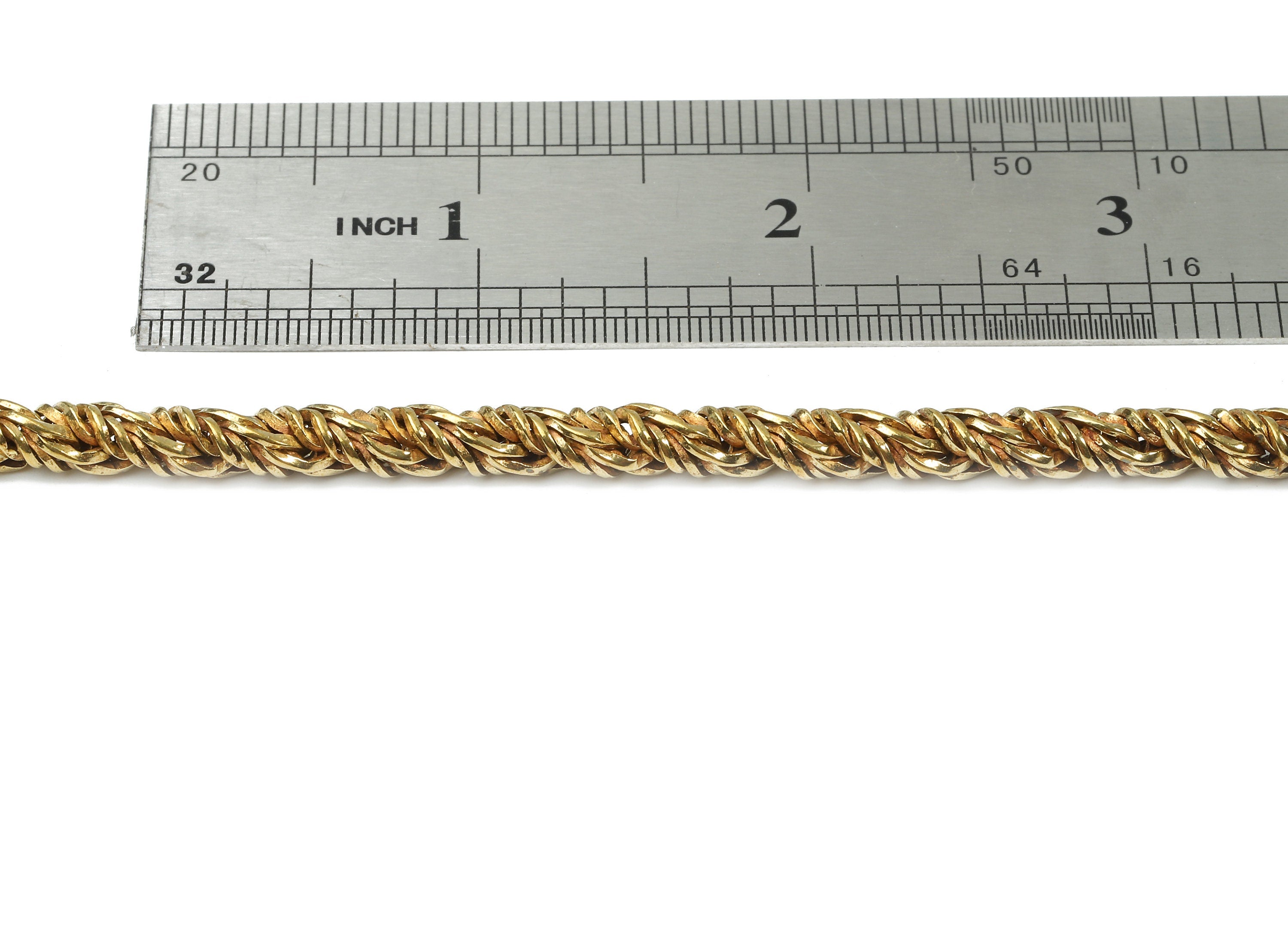 Brass Rope Chain - Raw Brass Fox Chain - Unsoldered Open Chain -  0.21&quot;&quot; - for Bracelet Jewellery Making - CC1145 - DOMEDBAZAAR