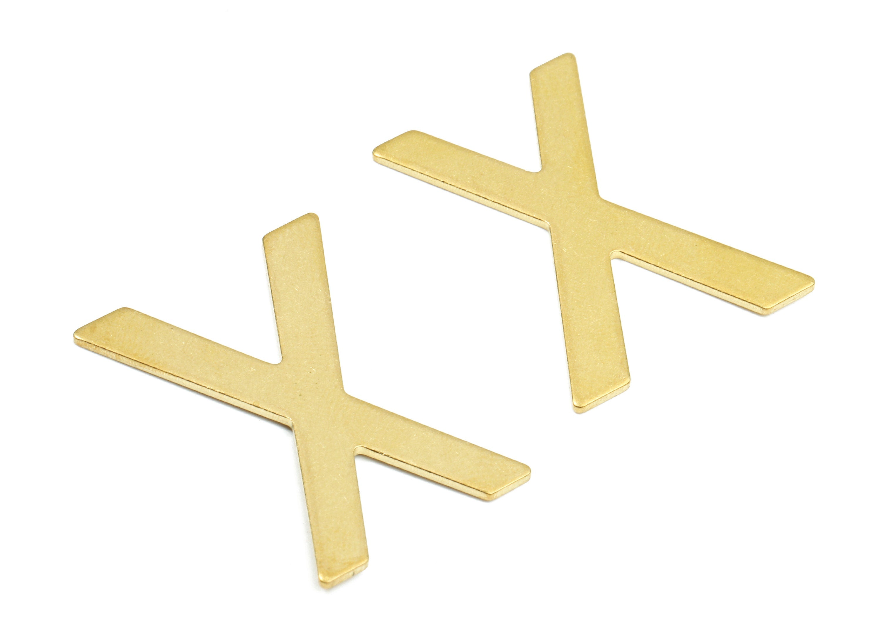 Brass X Blank - Raw Brass Letter X Blank - Brass Letter Wallart Decoration - Brass Alphabet X Blank - 30.01x19.59x1.13mm - PP2752 - DOMEDBAZAAR