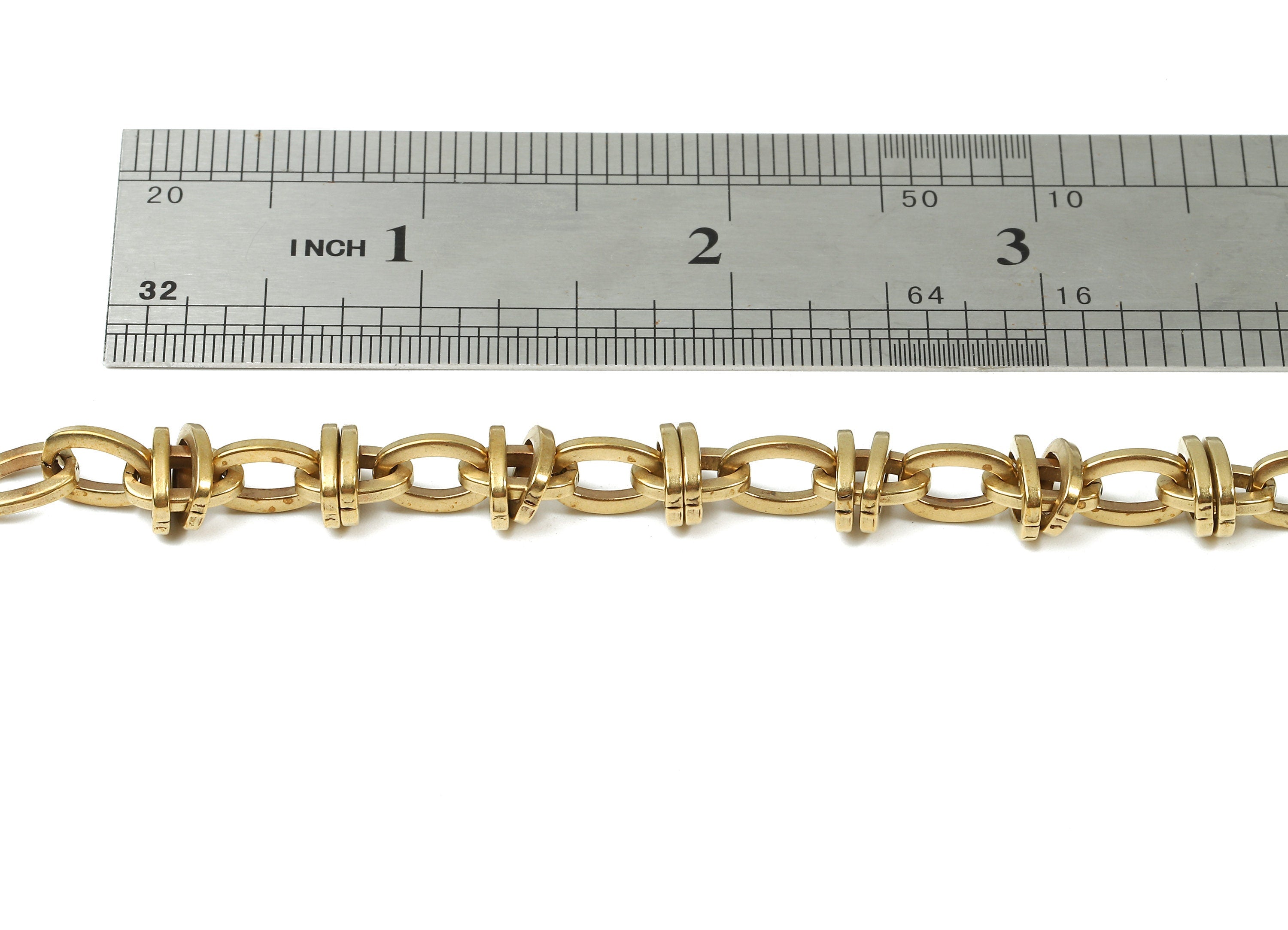 Brass  Handmade Chain - Raw Brass Flat Cable Chain - open link - 0.38&quot; x 0.38&quot; x 0.12&quot; - for Necklace Bracelet Jewellery Making - CC1143 - DOMEDBAZAAR