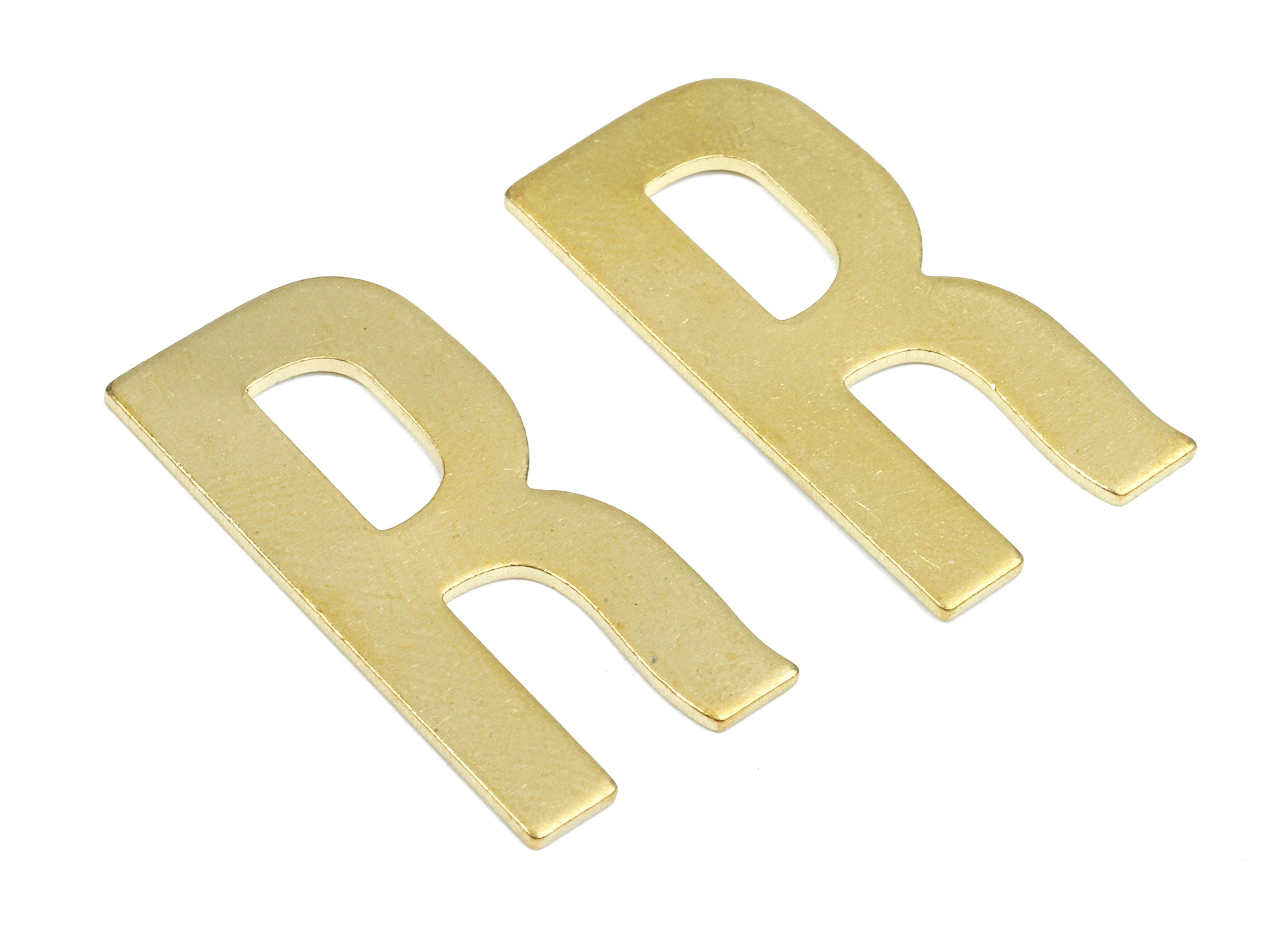 Brass R Blank - Raw Brass Letter R Blank - Brass Letter Wallart Decoration - Brass Alphabet R Blank - 29.89x14.45x1.24mm - PP2746 - DOMEDBAZAAR