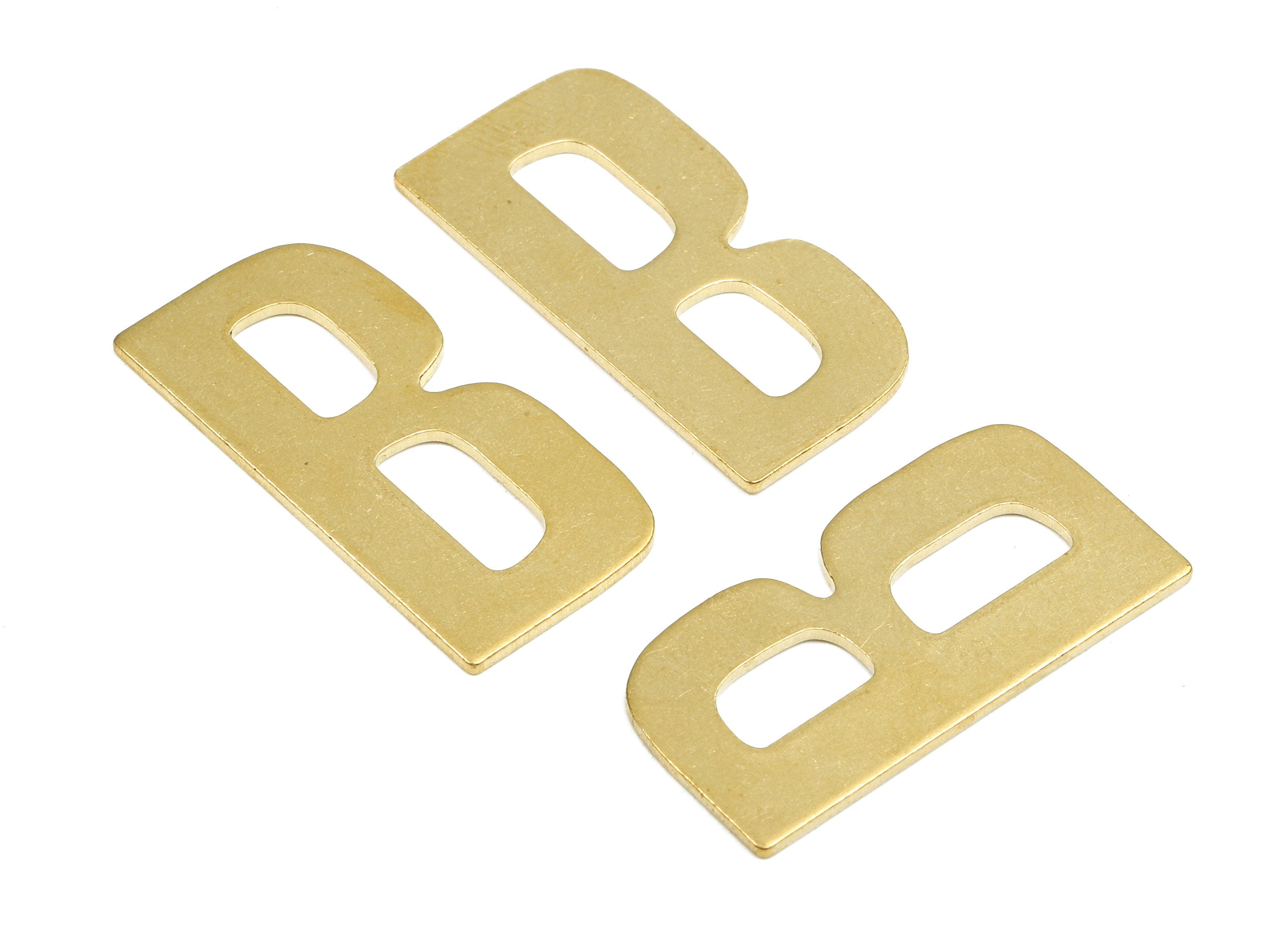 Brass B Blank - Raw Brass Letter B Blank - Brass Letter Wallart Decoration - Brass Alphabet B Blank - 30.09x15.33x1.41mm - PP2730 - DOMEDBAZAAR
