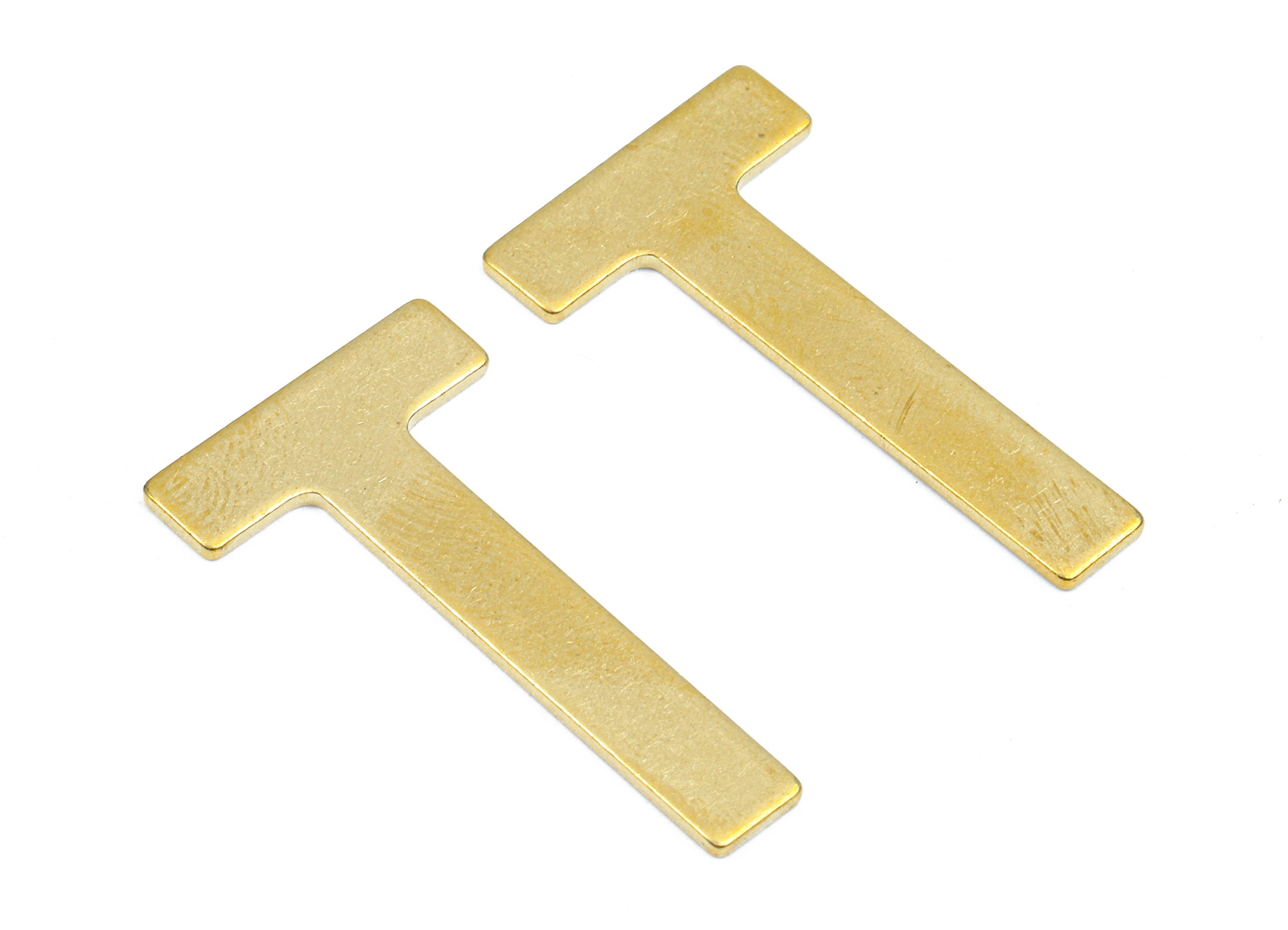 Brass T Blank - Raw Brass Letter T Blank - Brass Letter Wallart Decoration - Brass Alphabet T Blank - 30.08x16.21x1.1mm - PP2748 - DOMEDBAZAAR