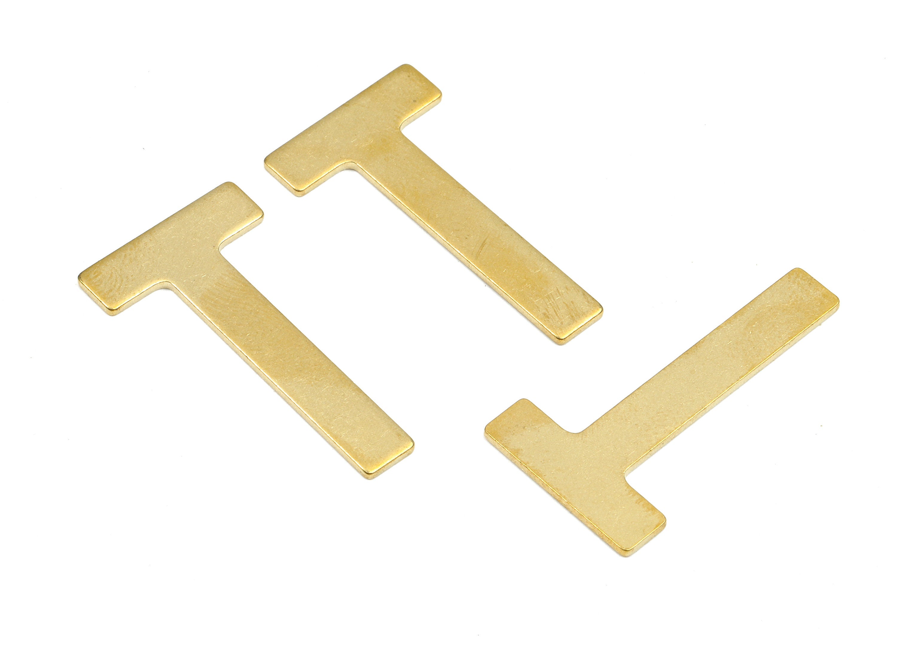 Brass T Blank - Raw Brass Letter T Blank - Brass Letter Wallart Decoration - Brass Alphabet T Blank - 30.08x16.21x1.1mm - PP2748 - DOMEDBAZAAR