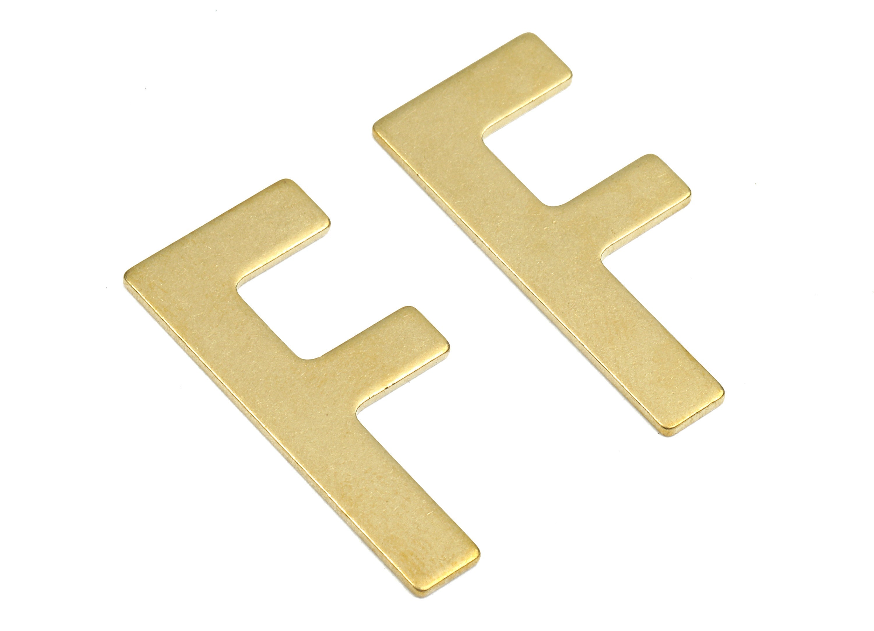 Brass F Blank - Raw Brass Letter F Blank - Brass Letter Wallart Decoration - Brass Alphabet F Blank - 30.31x13.45x1.12mm - PP2734 - DOMEDBAZAAR