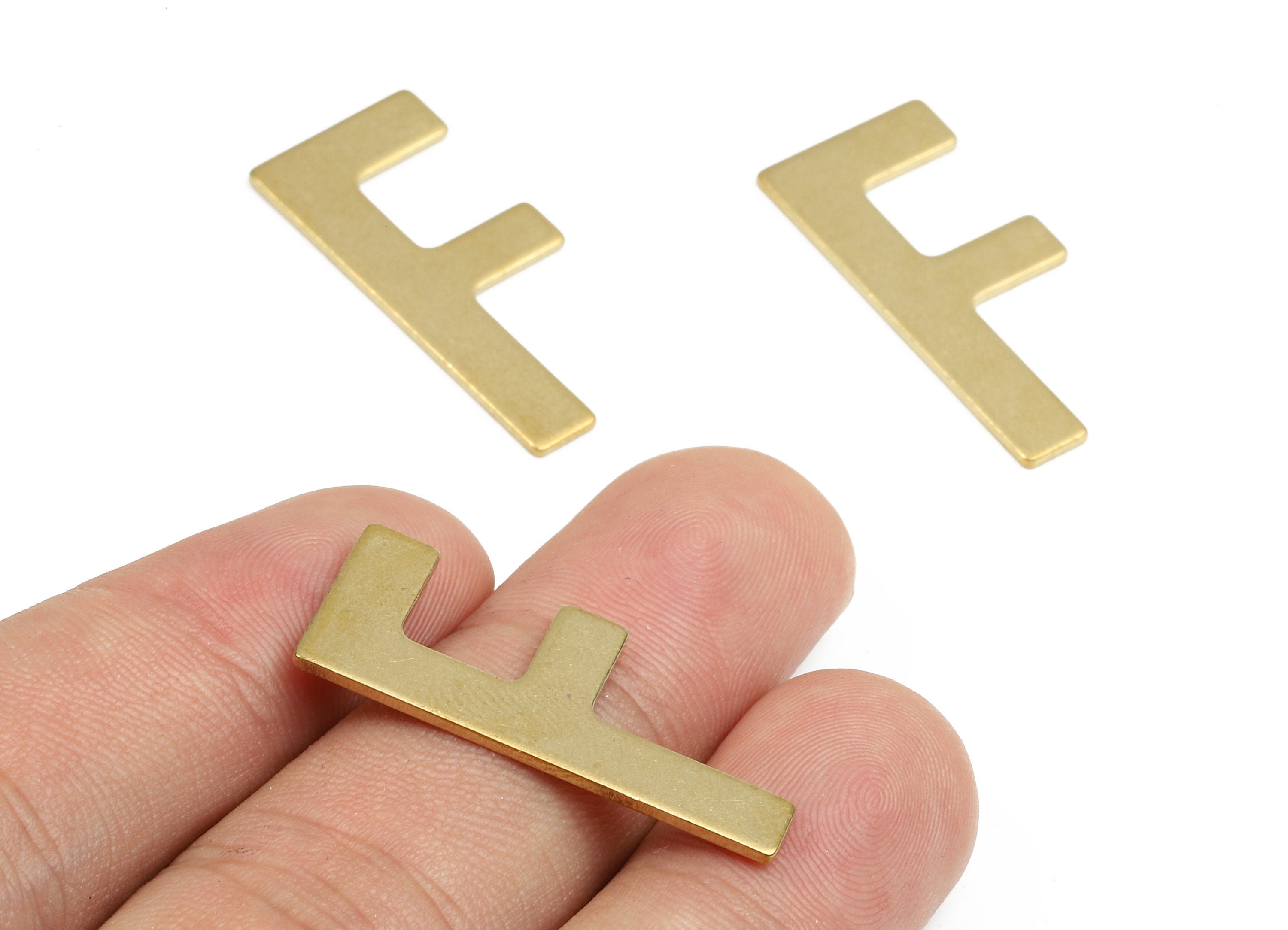 Brass F Blank - Raw Brass Letter F Blank - Brass Letter Wallart Decoration - Brass Alphabet F Blank - 30.31x13.45x1.12mm - PP2734 - DOMEDBAZAAR