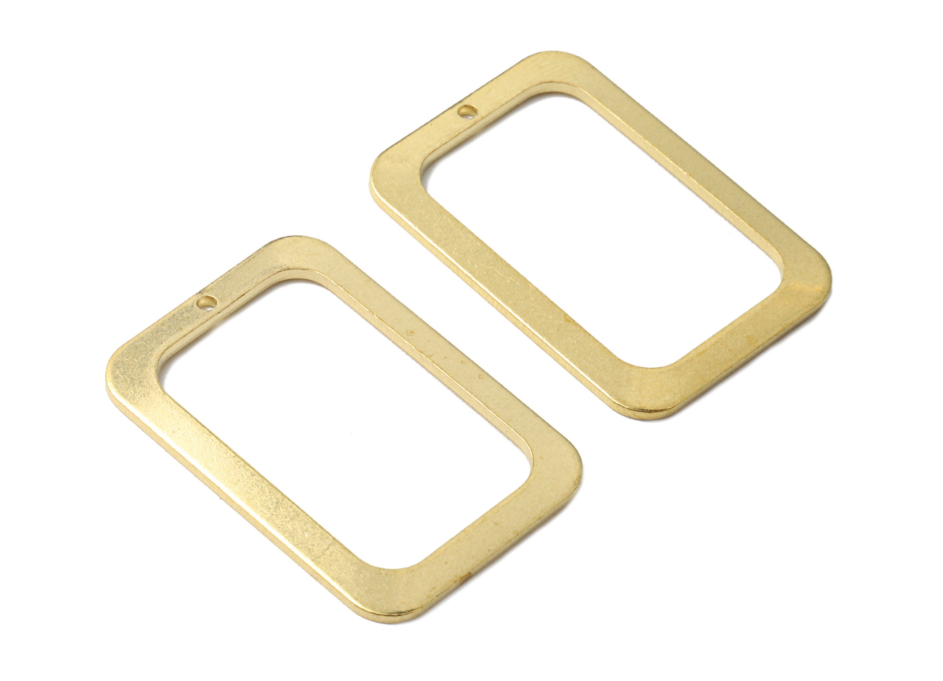 Brass Rectangle Charms - Raw Brass Rectangle Earrings and Pendant - Earring Findings - Jewelry Supplies - 30.04x20.85x1.4mm - PP2620 - DOMEDBAZAAR