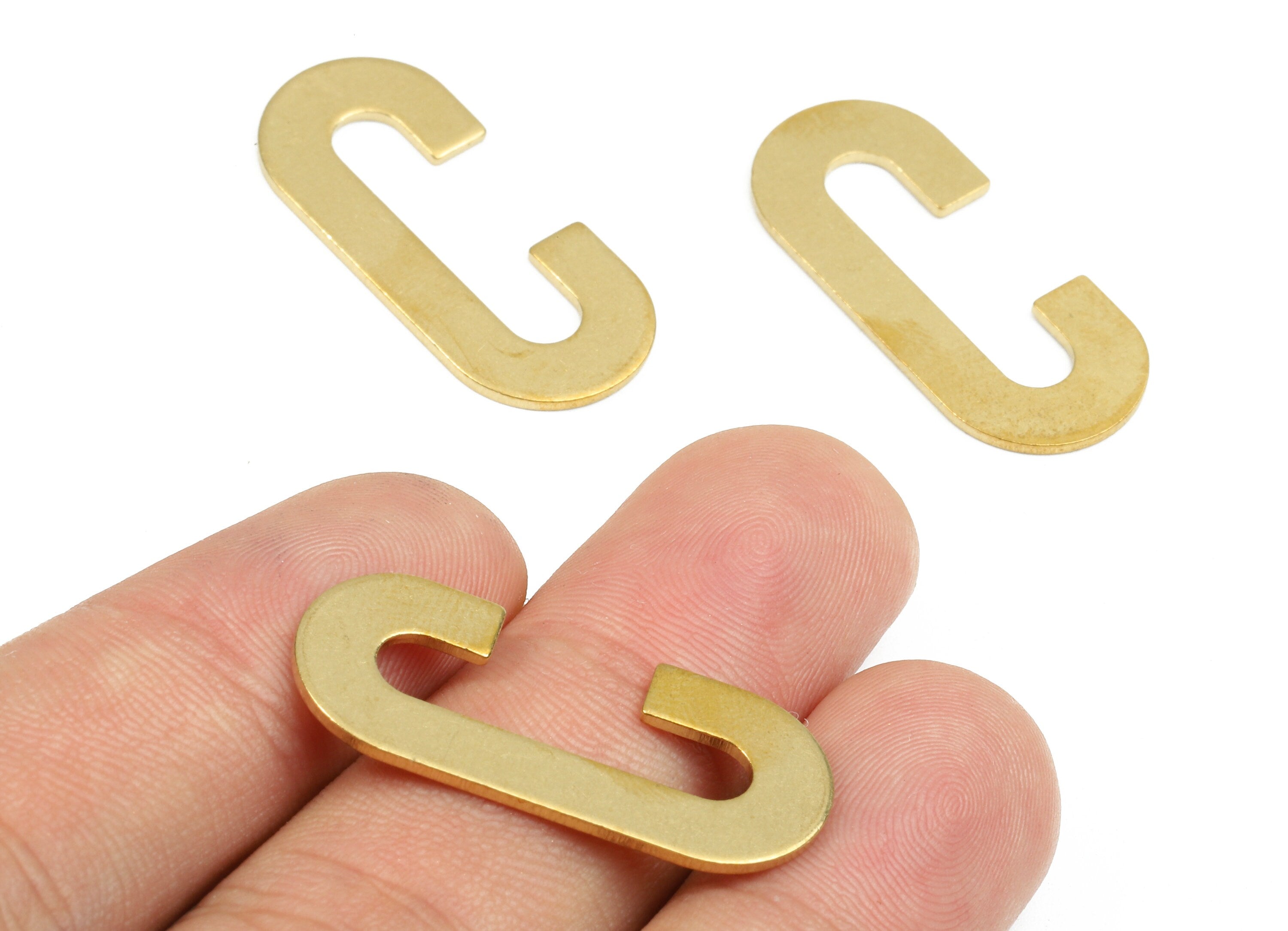 Brass C Blank - Raw Brass Letter C Blank - Brass Letter Wallart Decoration - Brass Alphabet C Blank - 30.91x14x1.3mm - PP2731 - DOMEDBAZAAR