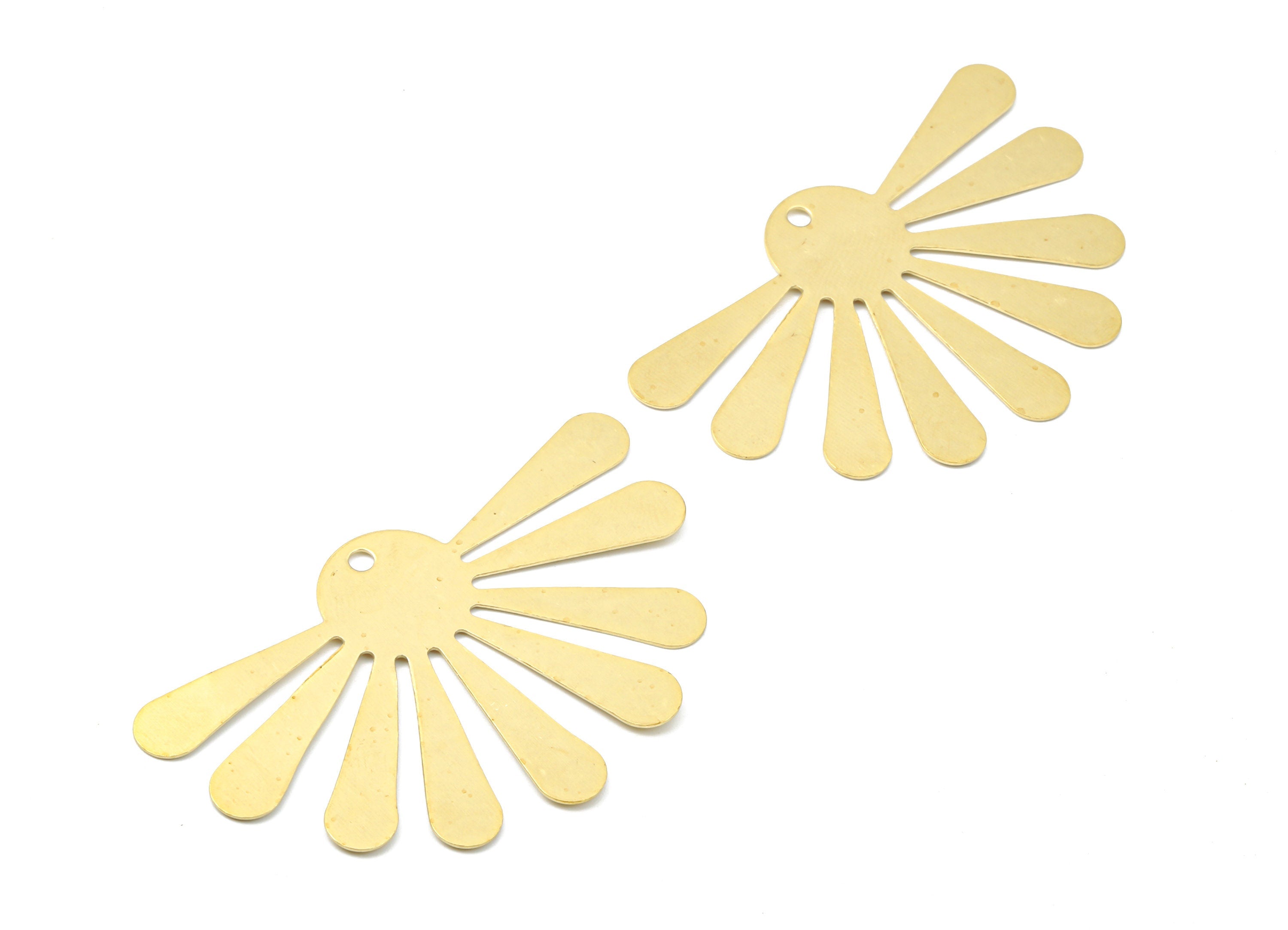 Brass Sun Charms - Raw Brass Sun Earrings and Pendant - Brass Sun Necklace - Jewelry Supplies - 58.41x36.11x0.58mm - PP2418 - DOMEDBAZAAR