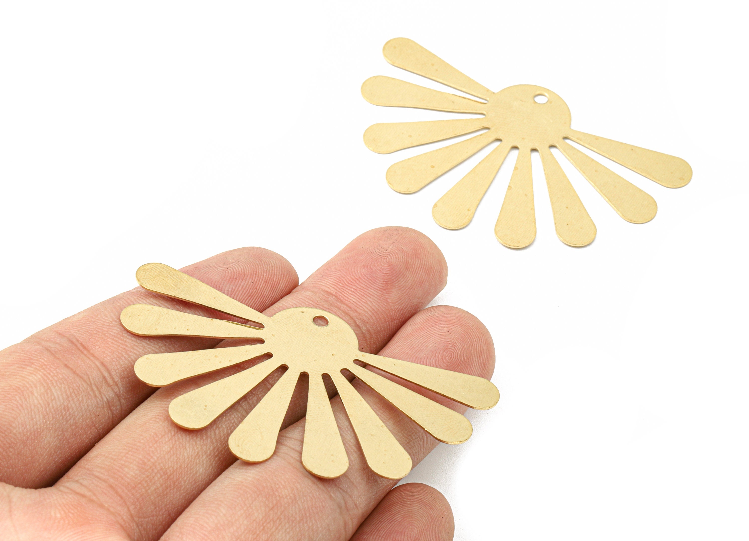Brass Sun Charms - Raw Brass Sun Earrings and Pendant - Brass Sun Necklace - Jewelry Supplies - 58.41x36.11x0.58mm - PP2418 - DOMEDBAZAAR