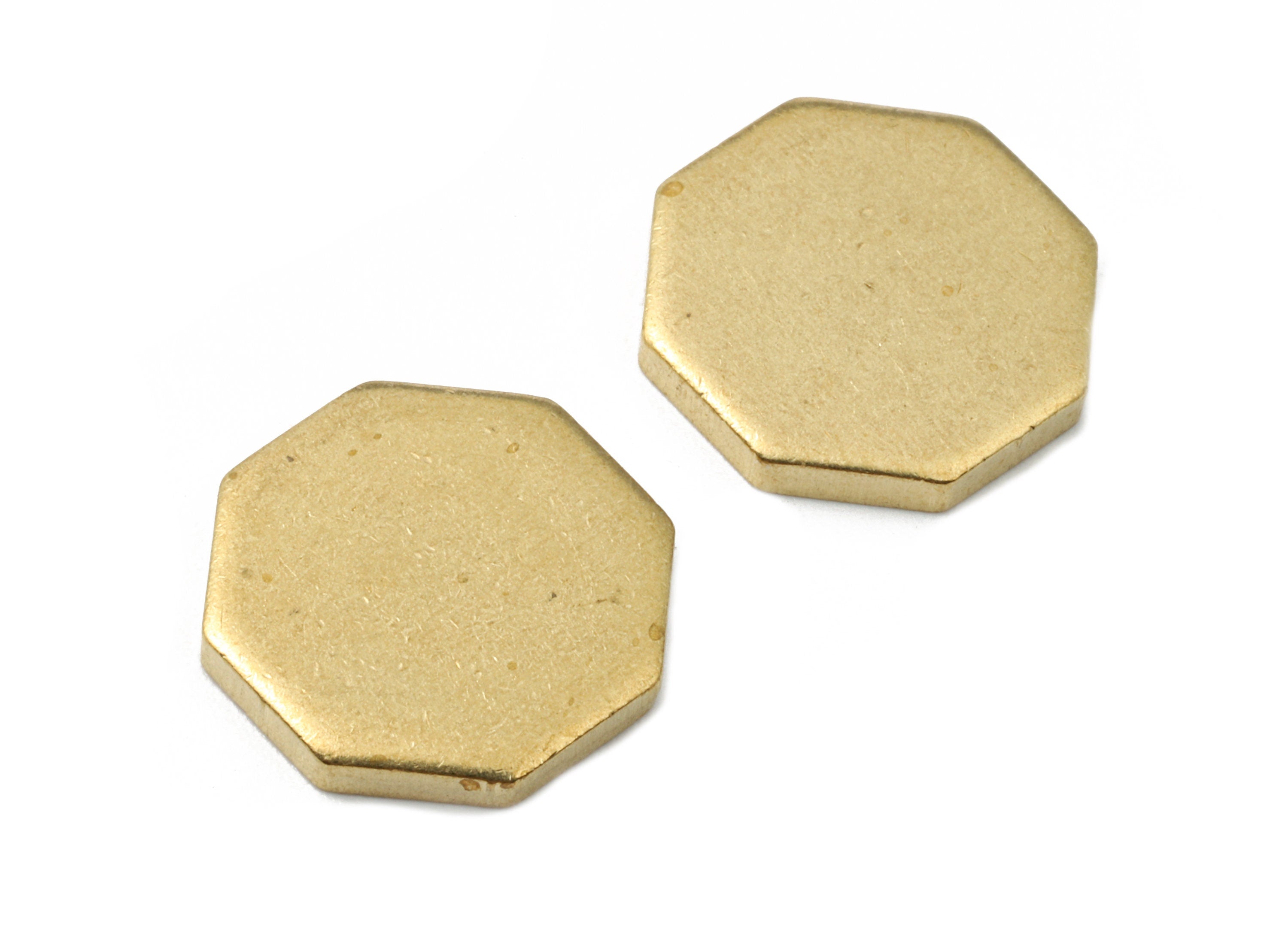 Brass Octagon Blank - Raw Brass Octagon Blank - Brass Octagon Tag - Brass Stamping Tag - 14.06x14.06x2.02mm - PP2682 - DOMEDBAZAAR