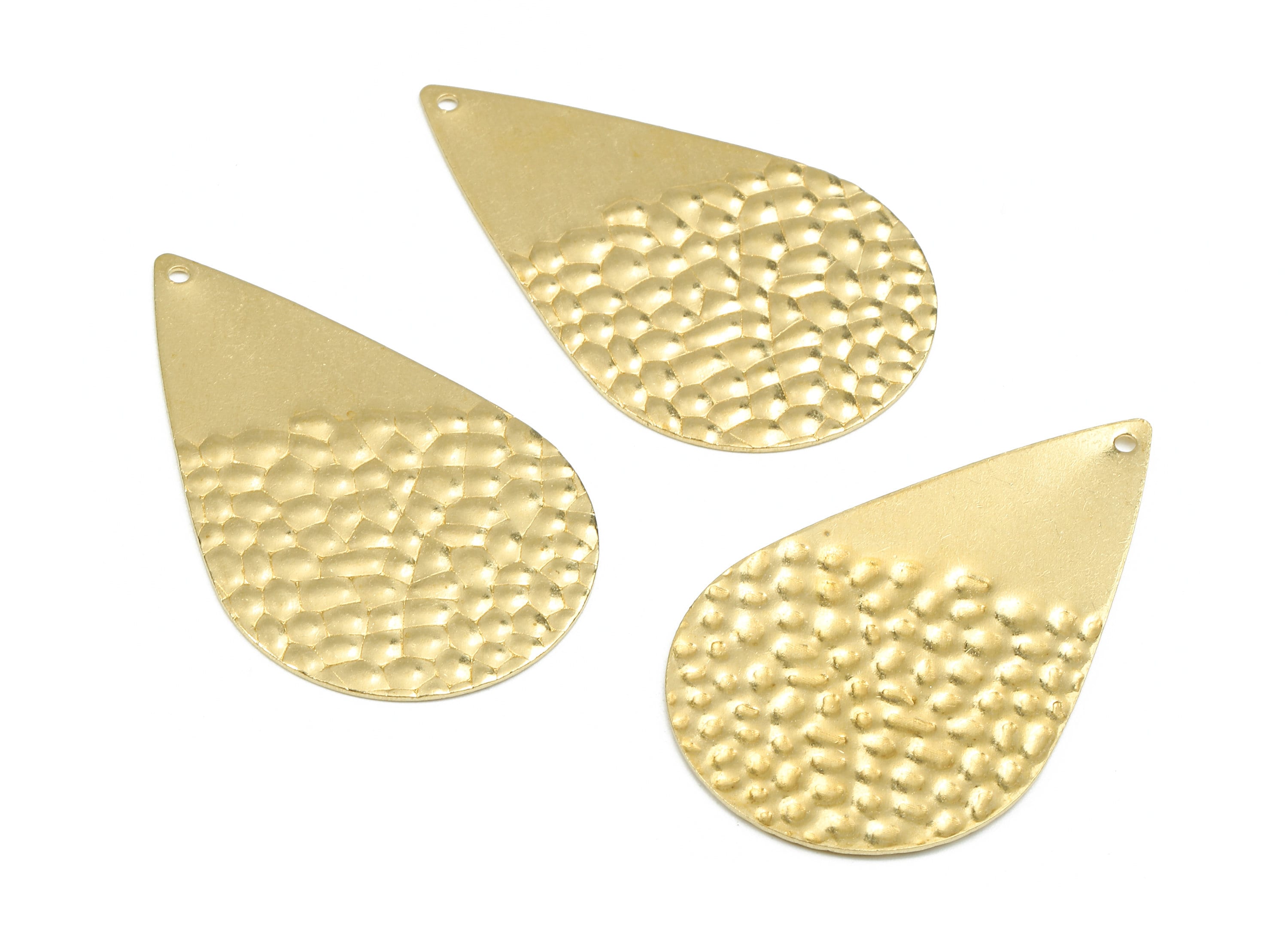 Brass Drop Charms - Raw Brass Wavy Drop Earrings and Pendant - Brass Drop Necklace - Jewelry Supplies - 43.85x27.06x1.29mm - PP2420 - DOMEDBAZAAR
