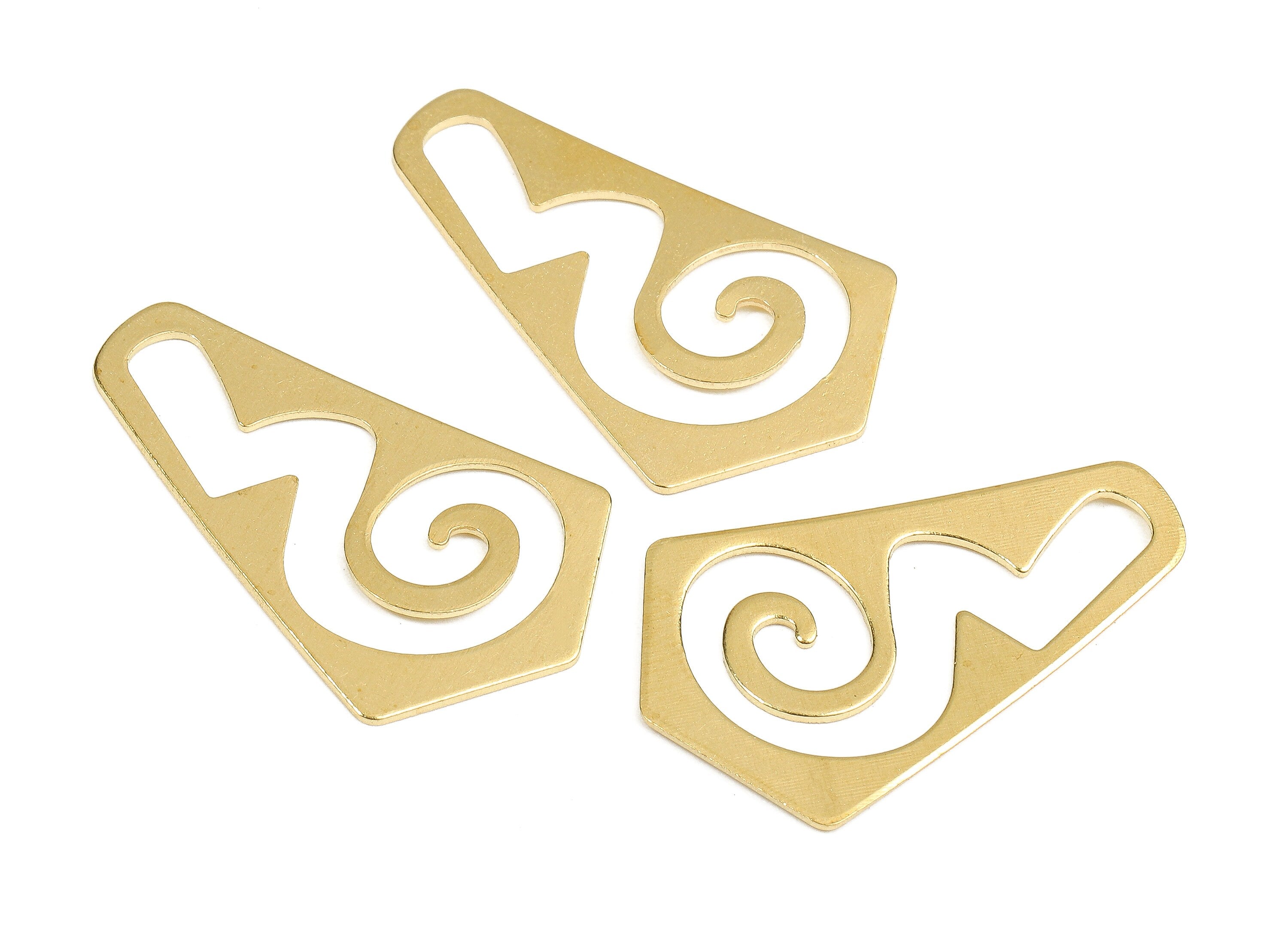 Brass Pentagon Charms - Raw Brass Pentagon Earrings and Pendant - Brass Pentagon Necklace - Jewelry Supplies - 26.36x16.73x1.18mm - PP2680 - DOMEDBAZAAR