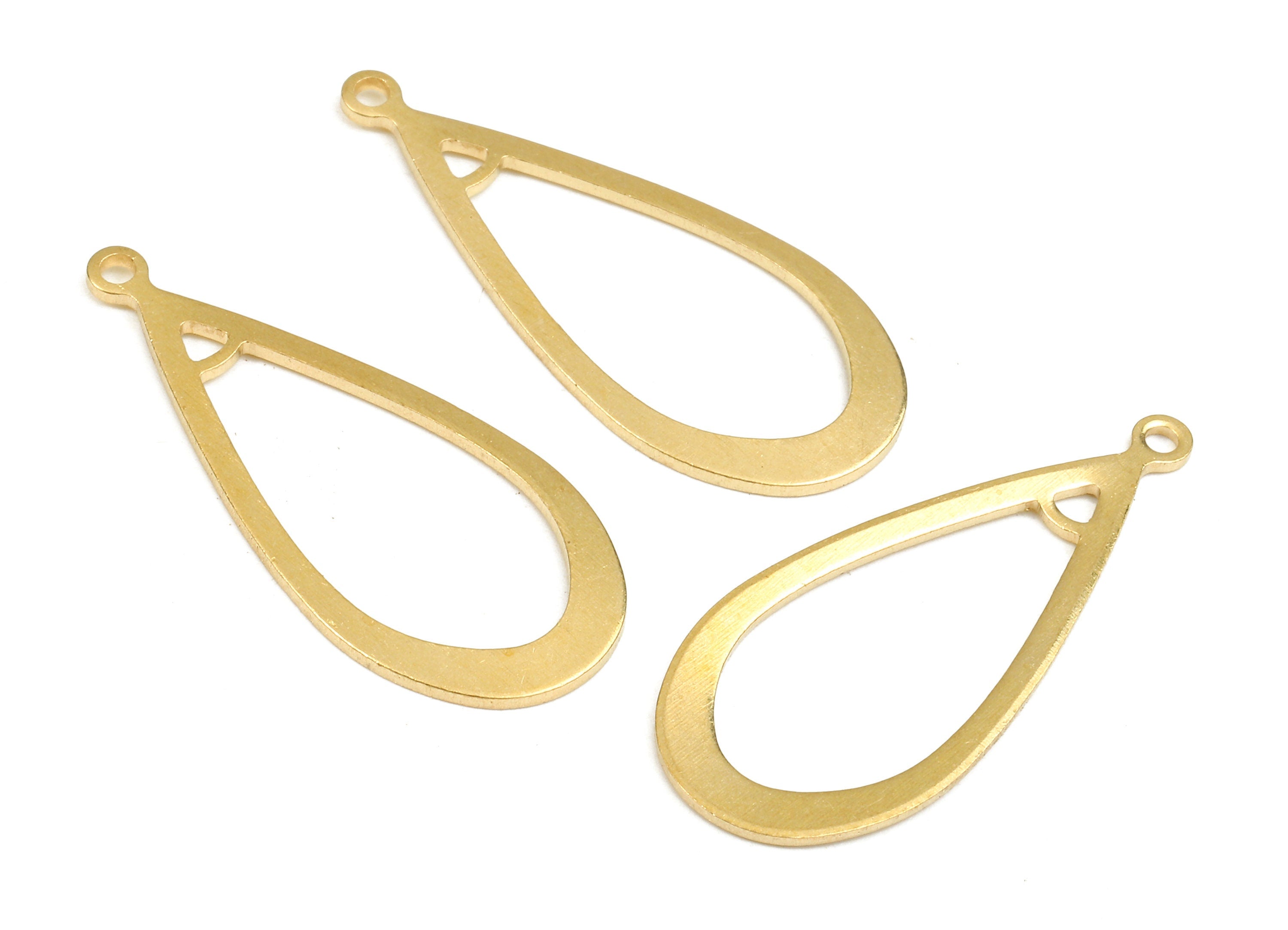 Brass Drop Charms - Raw Brass Drop Earrings and Pendant - Earring Findings - Jewelry Supplies - 29.97x12.97x1.1mm - PP2539 - DOMEDBAZAAR